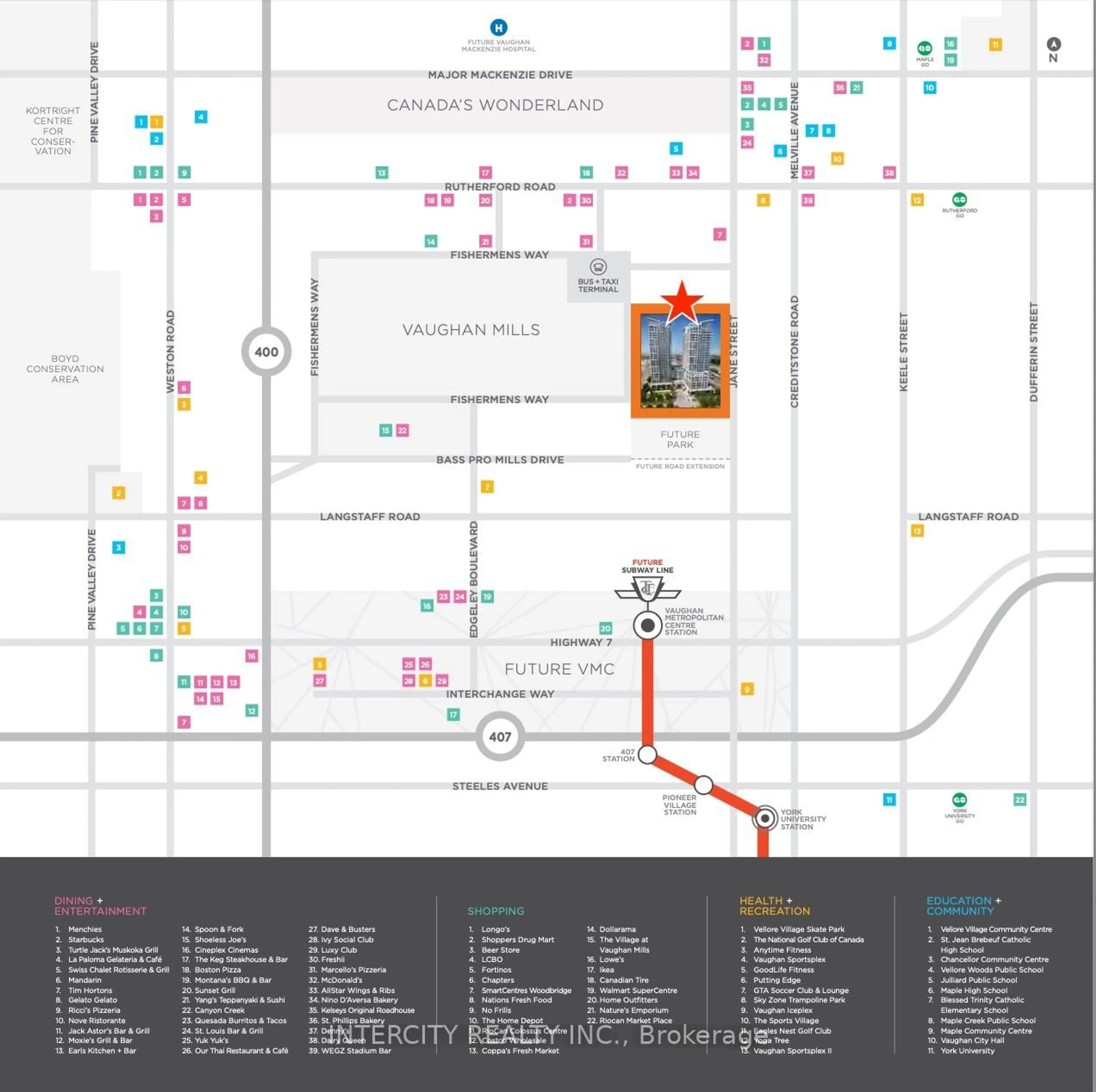Picture of a map for 9000 Jane St #2306, Vaughan Ontario L4K 0M6