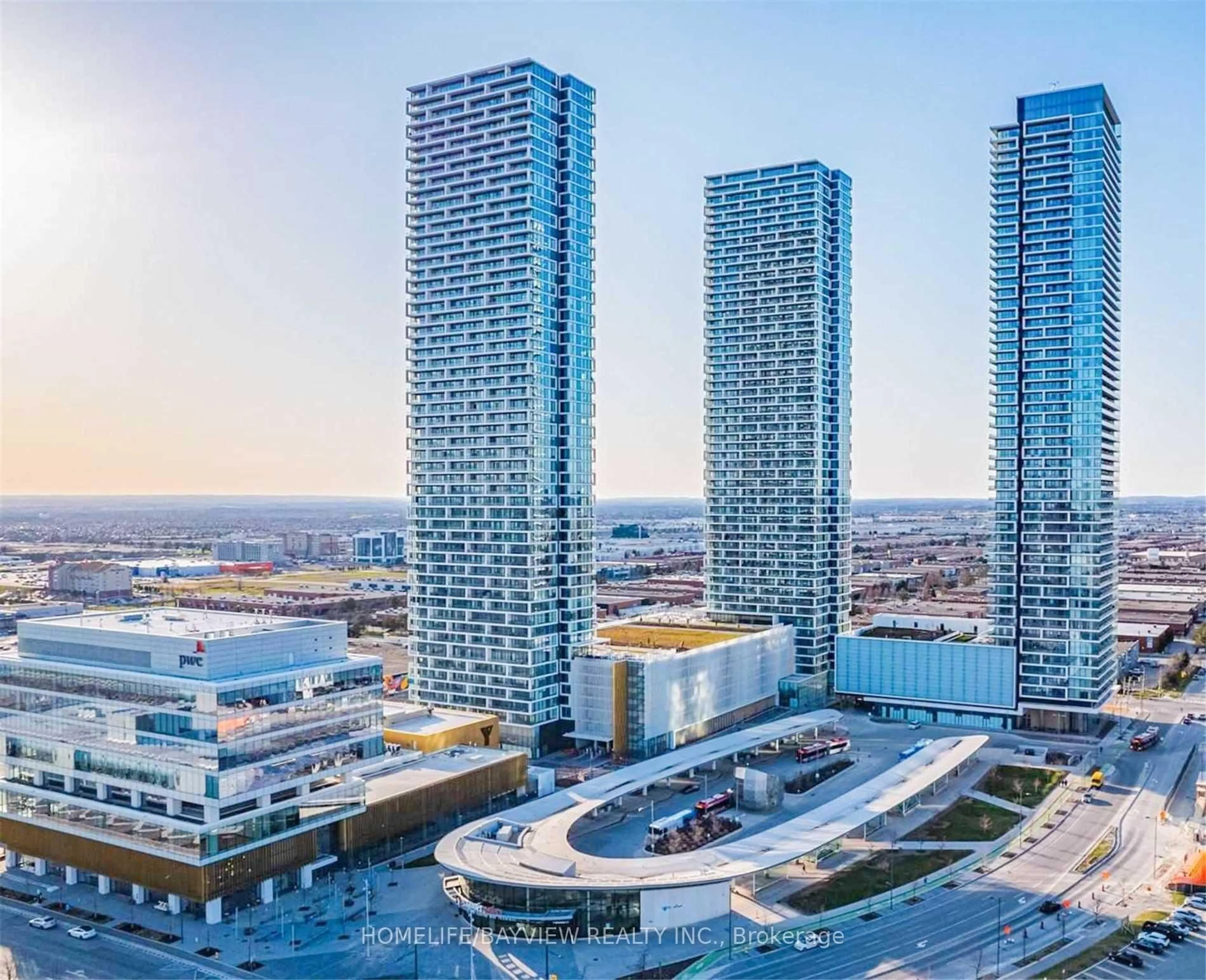 A pic from outside/outdoor area/front of a property/back of a property/a pic from drone, city buildings view from balcony for 5 Buttermill Ave ##2608, Vaughan Ontario L4K 0J5