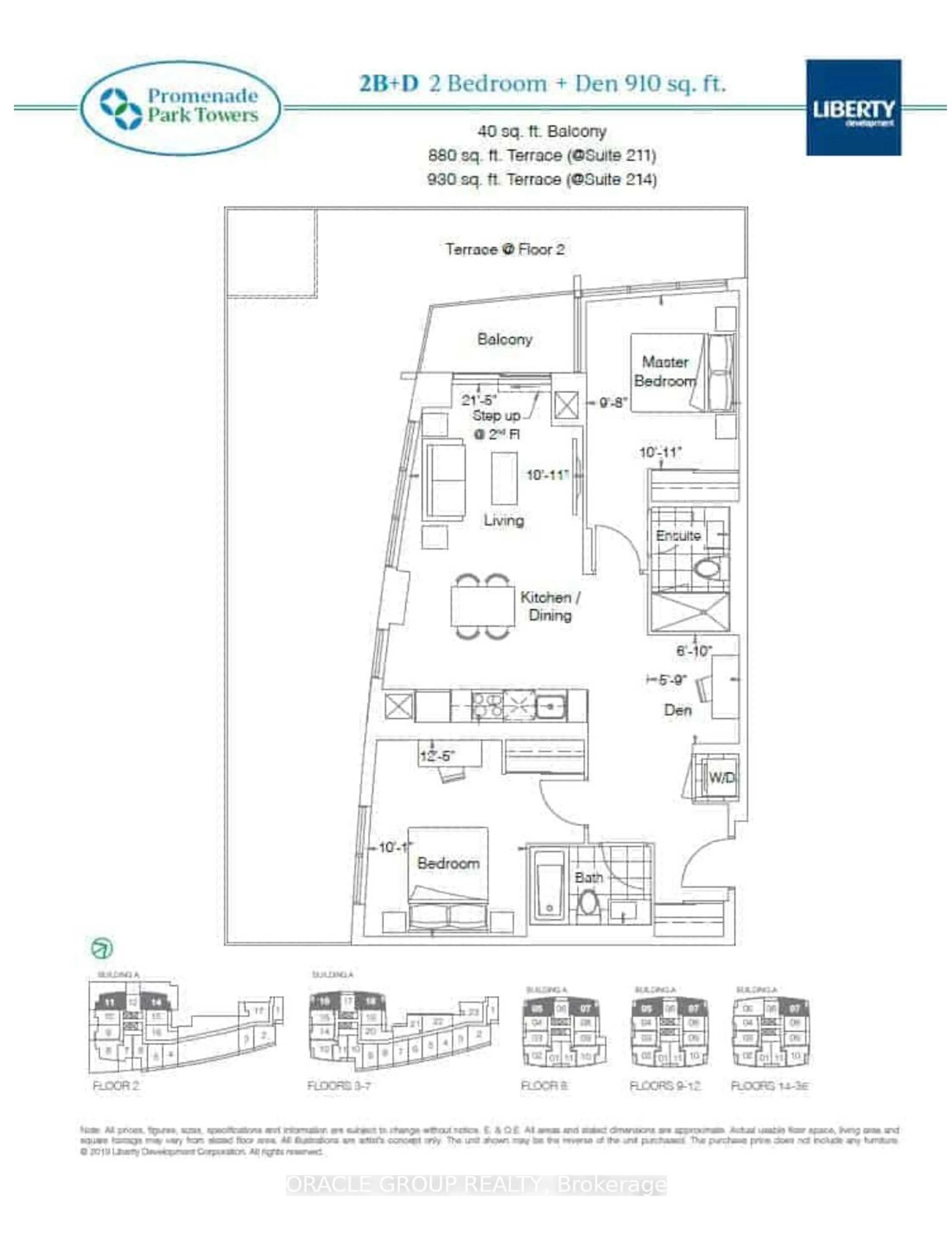 Floor plan for 30 Upper Mall Way #A-2407, Vaughan Ontario L4J 4P8