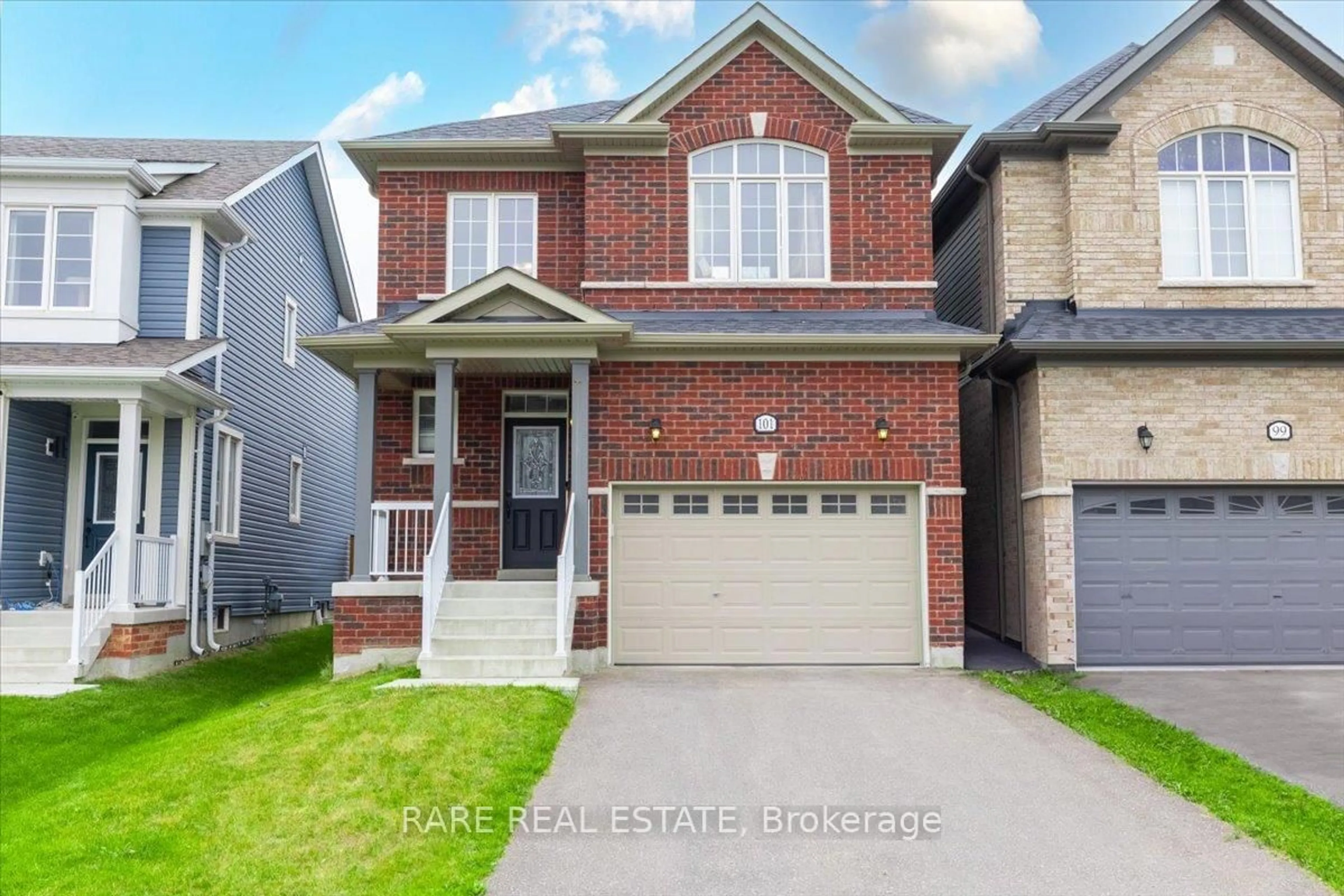 Home with brick exterior material, street for 101 Wood Cres, Essa Ontario L3W 0M5