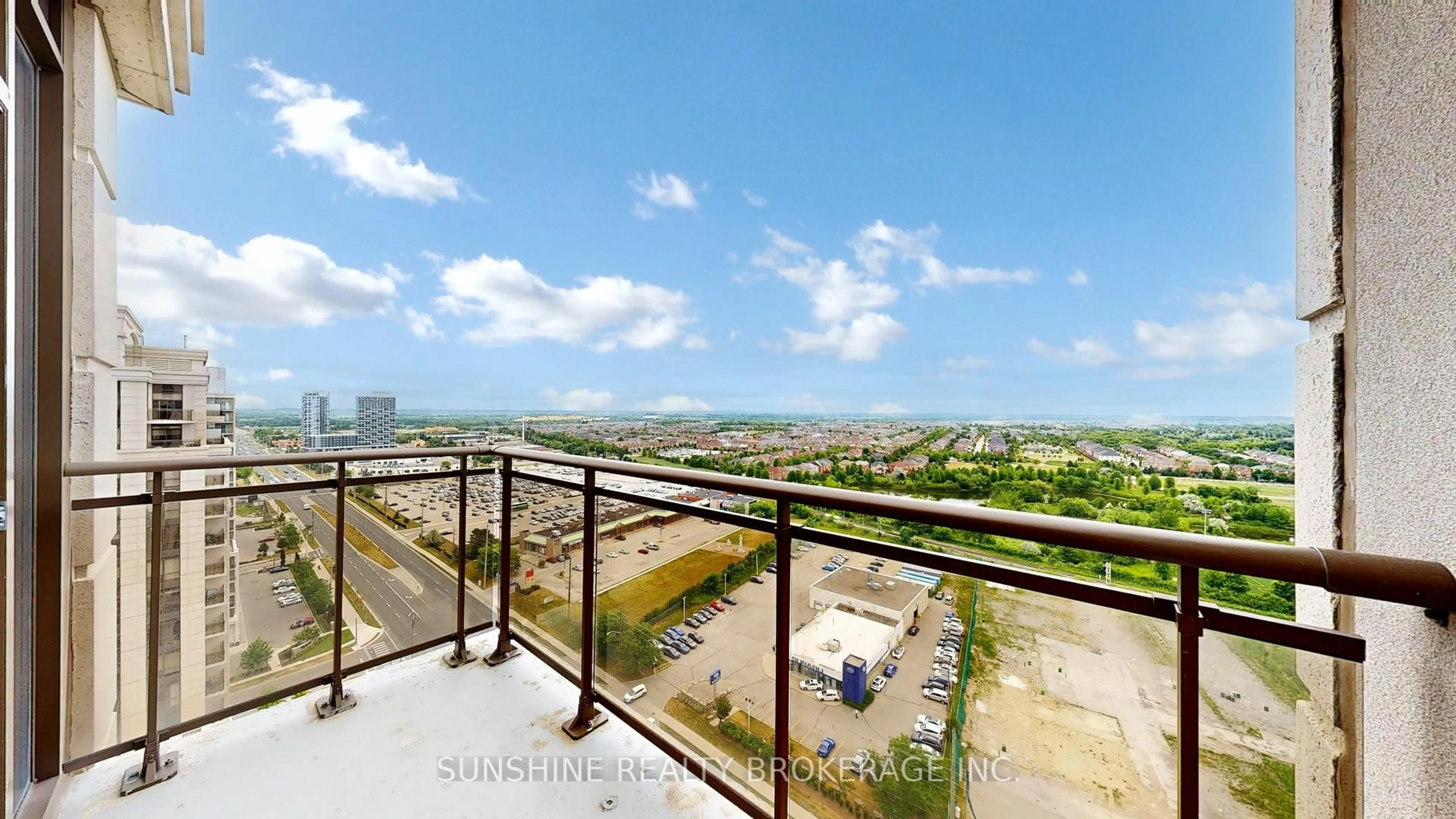 Balcony in the apartment, city buildings view from balcony for 9500 Markham Rd #2110, Markham Ontario L6E 0N6