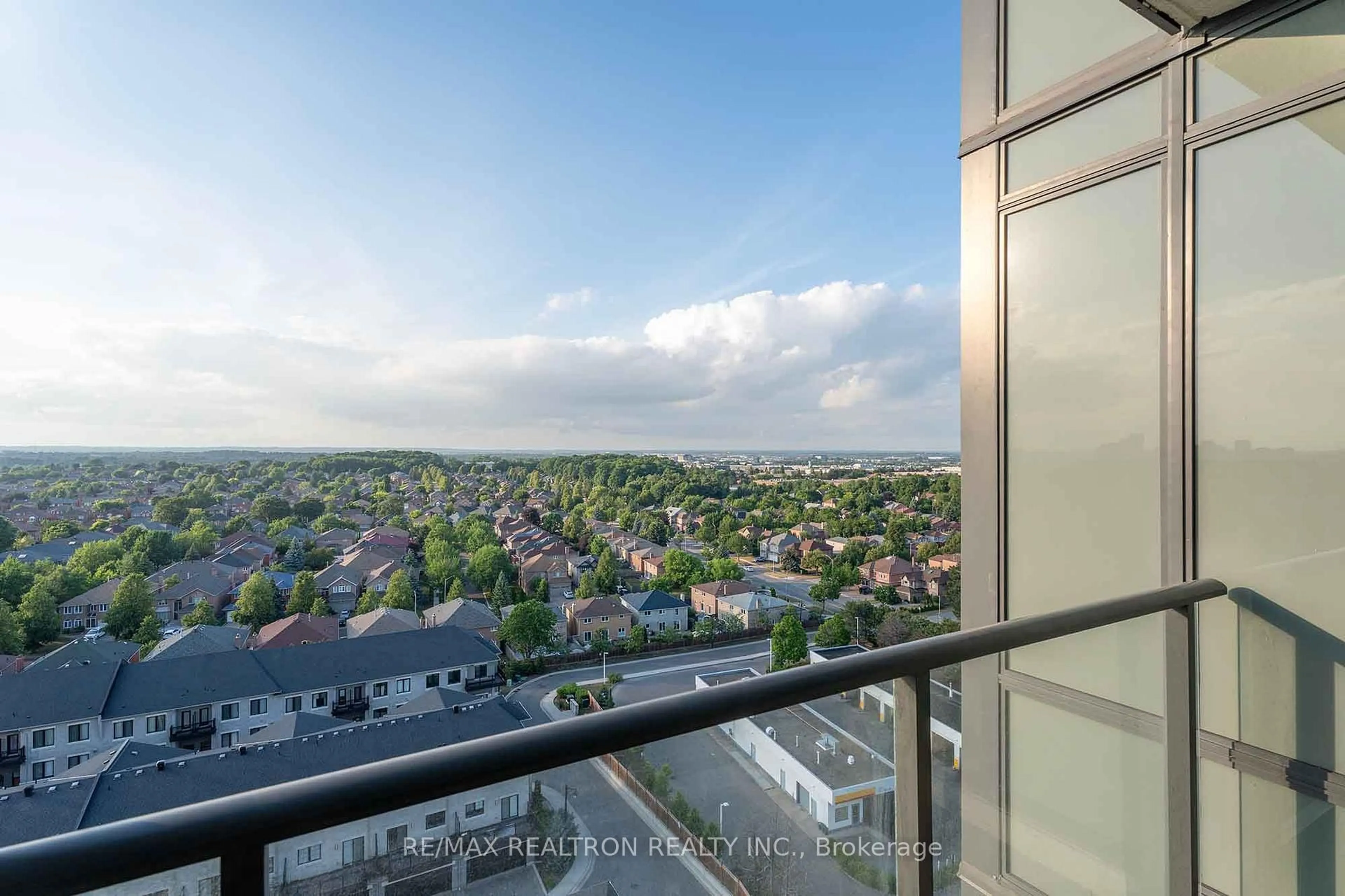 Balcony in the apartment, city buildings view from balcony for 398 highway 7 Ave #1501, Richmond Hill Ontario L4B 0G6