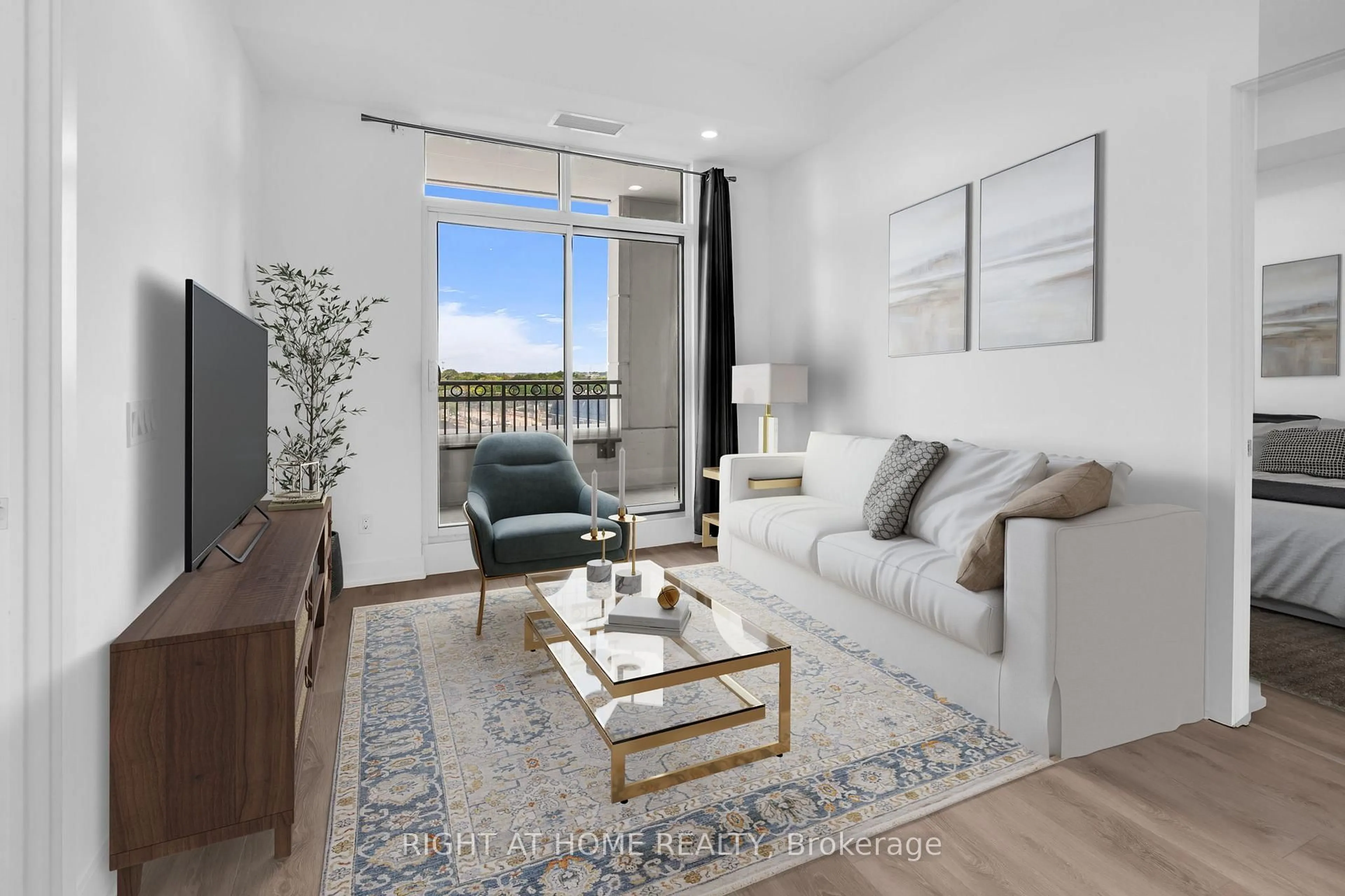 Living room with furniture, unknown for 278 Buchanan Dr #807E, Markham Ontario L3R 6J1