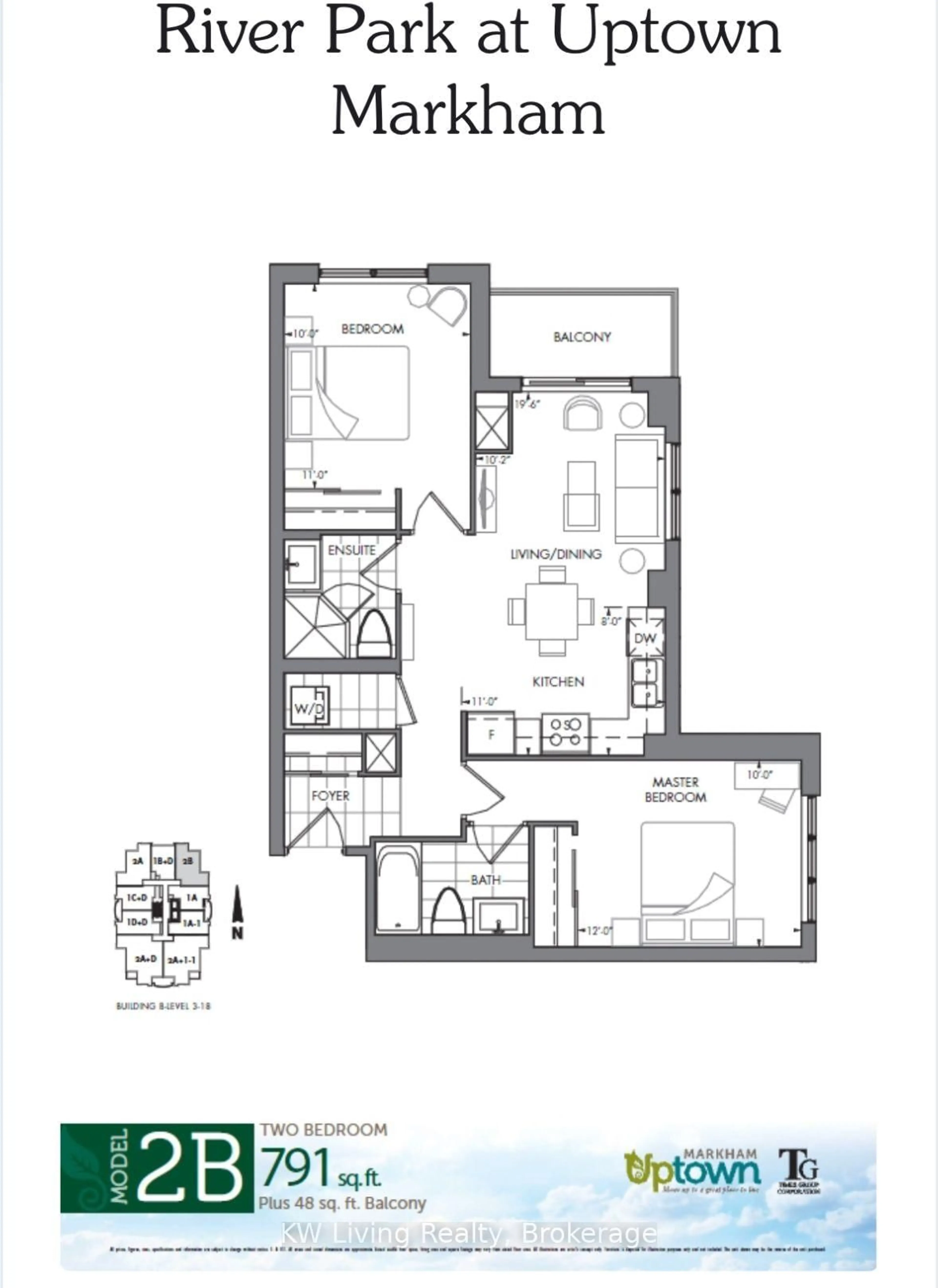 Floor plan for 1 Uptown Dr #1909, Markham Ontario L3R 5C1