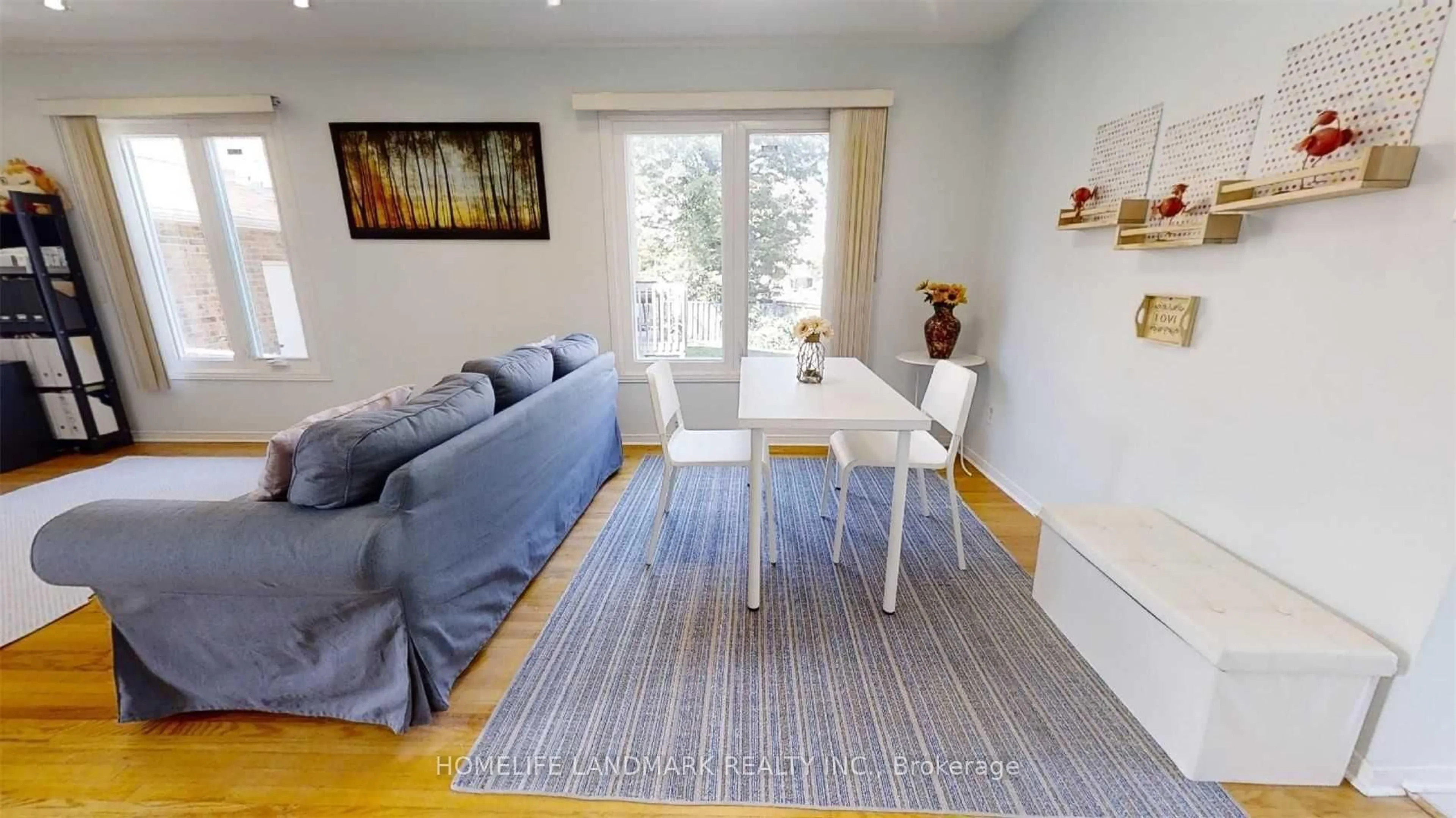 Living room with furniture, wood/laminate floor for 41 Hinda Lane, Vaughan Ontario L4J 6S2