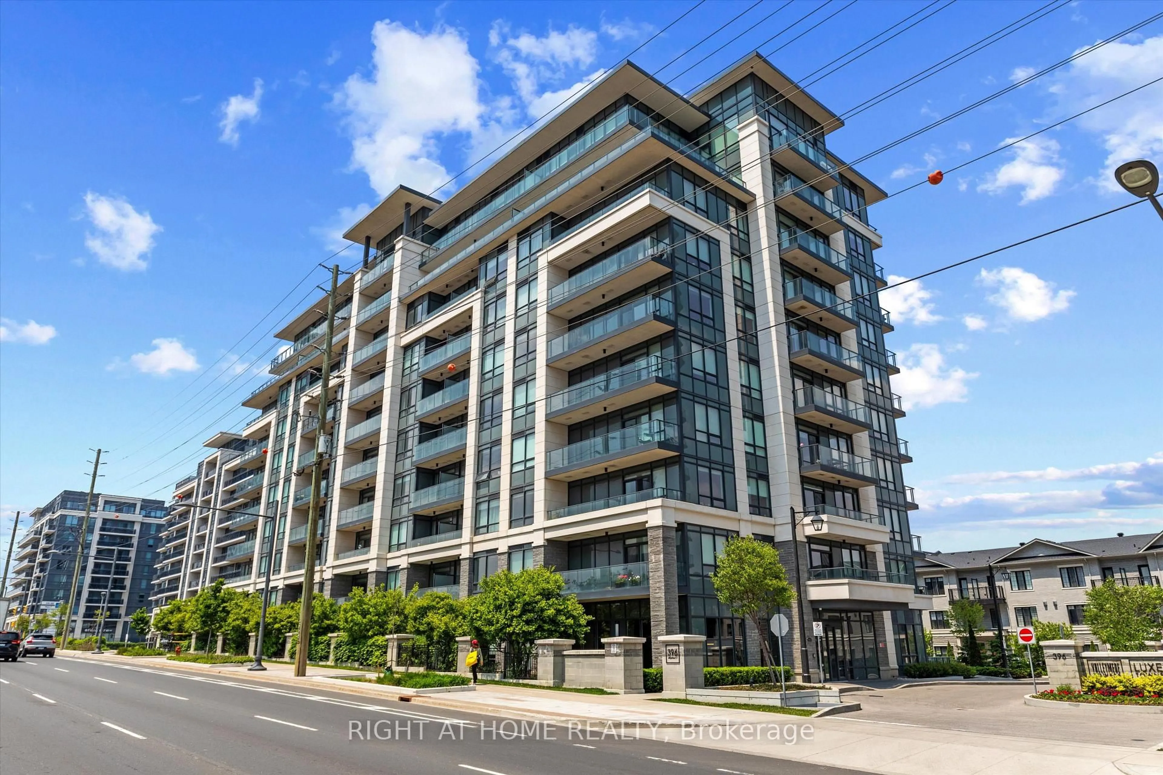 A pic from outside/outdoor area/front of a property/back of a property/a pic from drone, unknown for 396 Highway 7 #809, Richmond Hill Ontario L4B 0G7