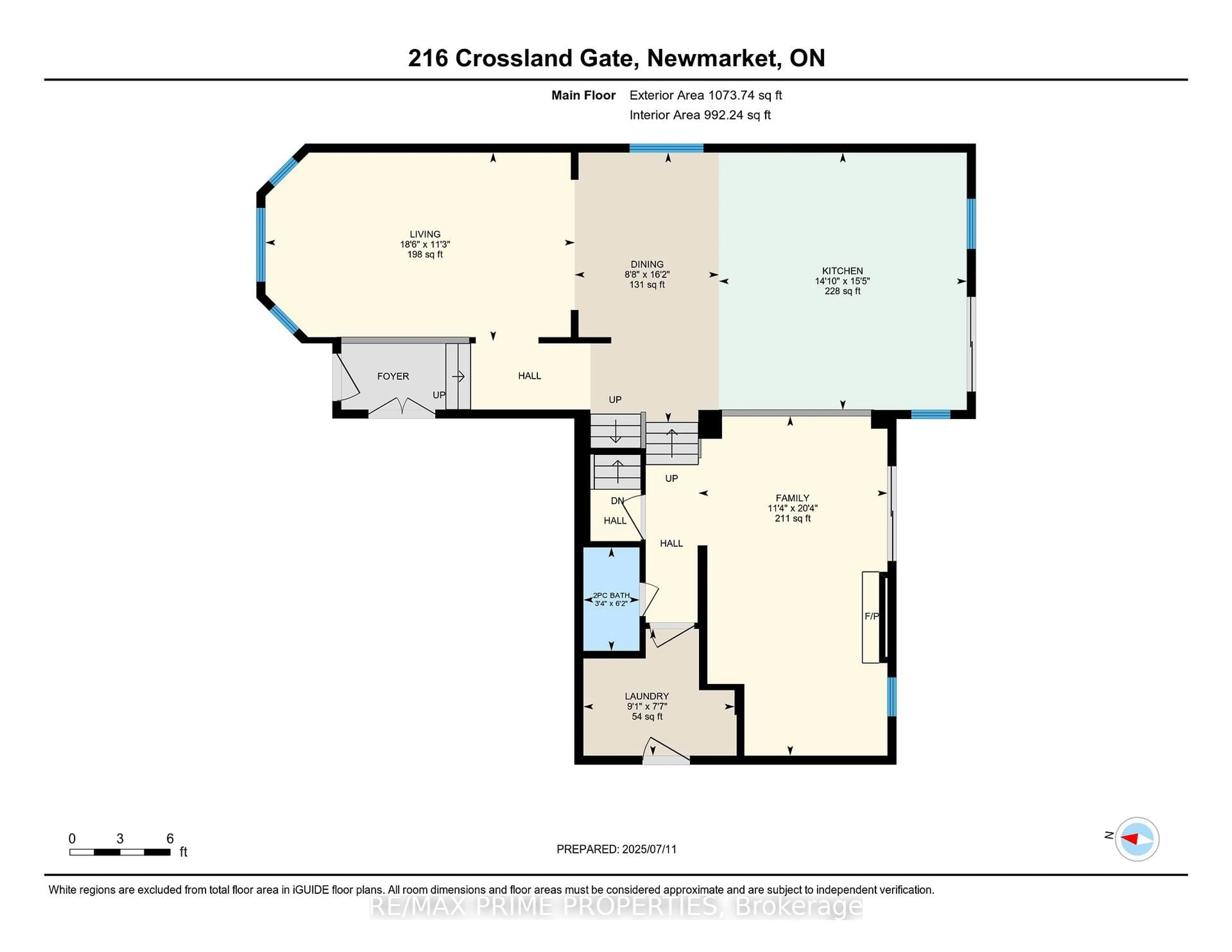 Floor plan for 216 Crossland Gate, Newmarket Ontario L3X 1A9
