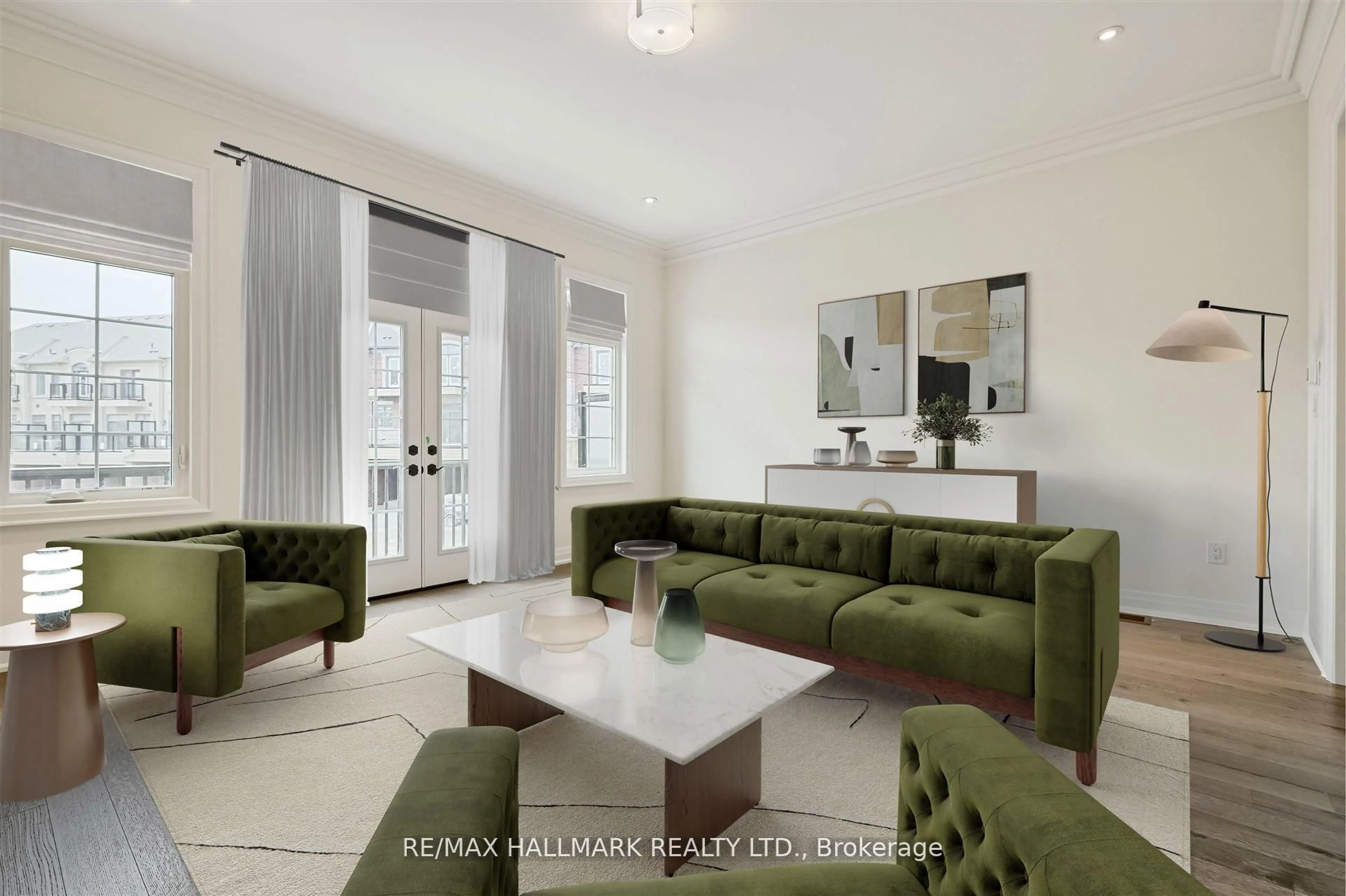 Living room with furniture, ceramic/tile floor for 5 West Village Lane, Markham Ontario L6C 3L5