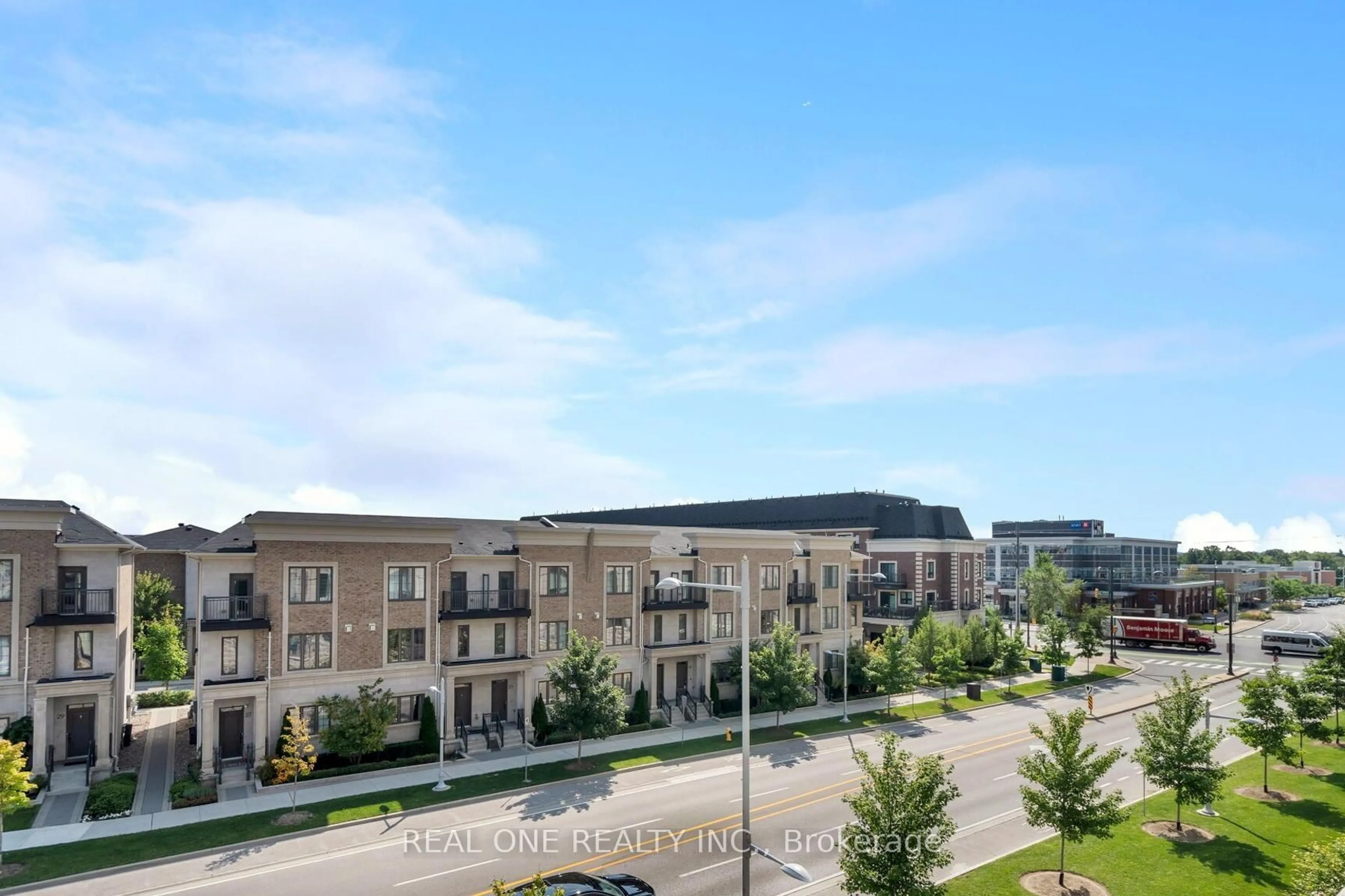 A pic from outside/outdoor area/front of a property/back of a property/a pic from drone, city buildings view from balcony for 278 Buchanan Dr #625E, Markham Ontario L3R 6J1