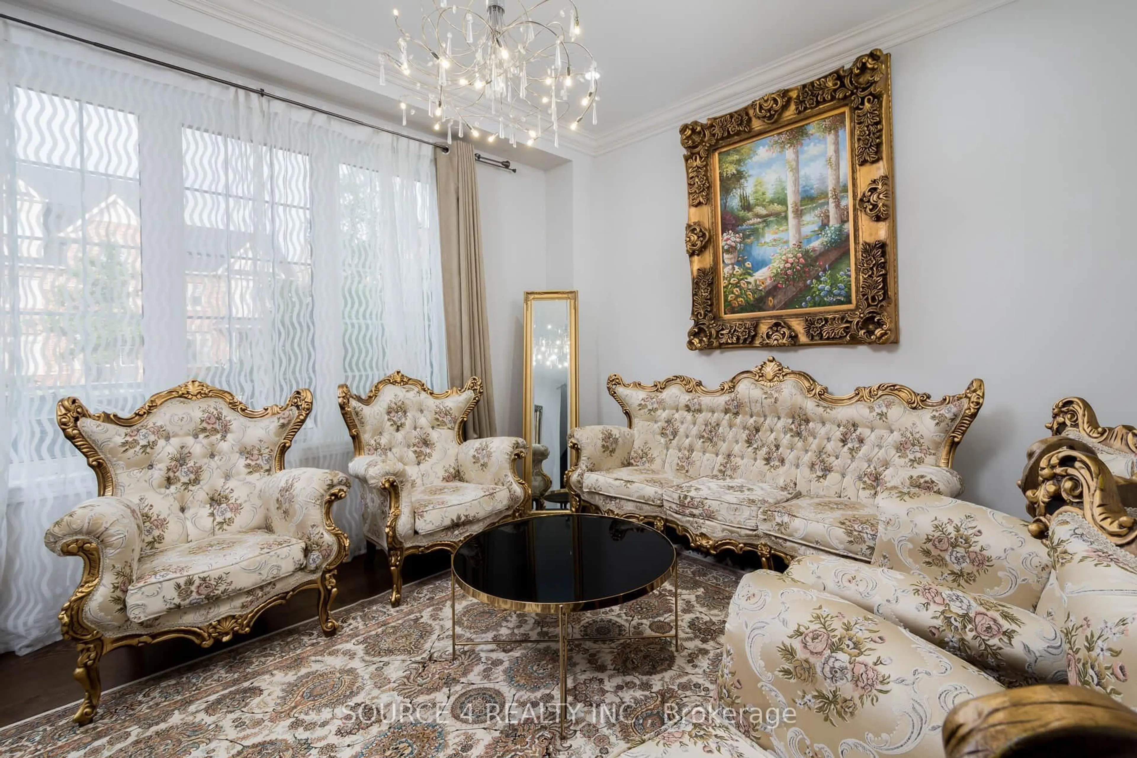 Living room with furniture, carpet floor for 129 Barons St, Vaughan Ontario L4H 1Y7
