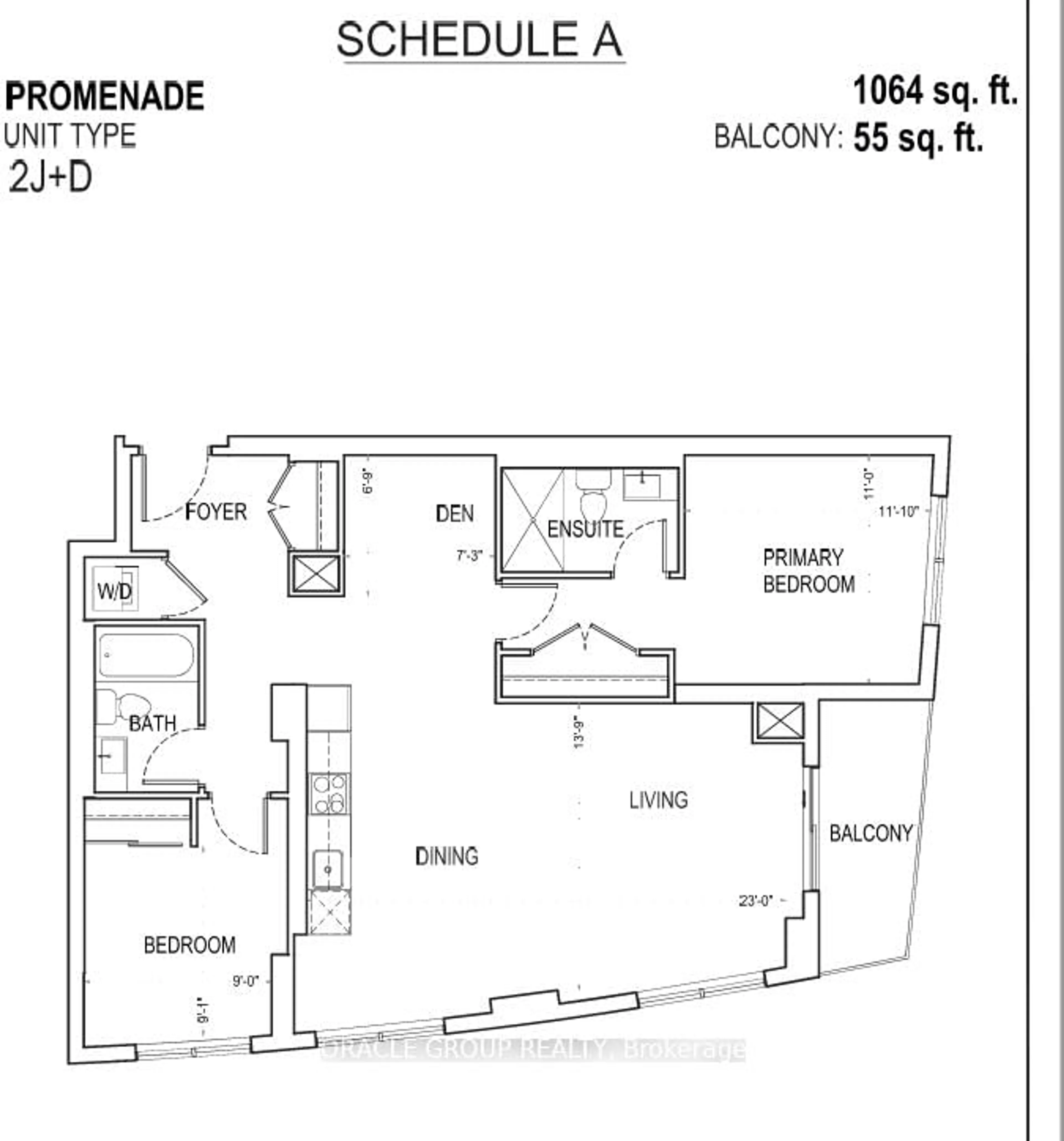 Floor plan for 50 Upper Mall Way #B-PH09, Vaughan Ontario L4J 4P8