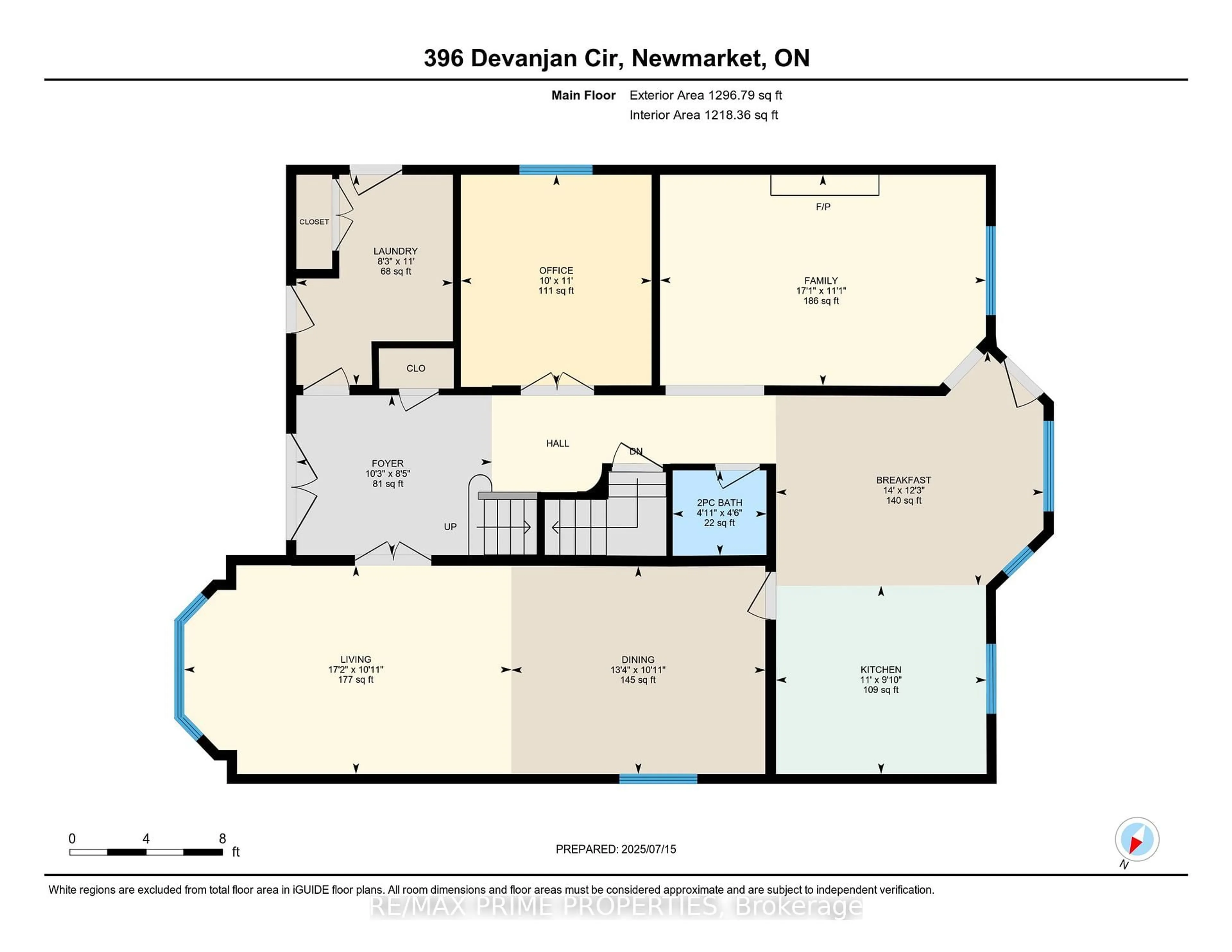 Floor plan for 396 Devanjan Circ, Newmarket Ontario L3Y 8H5