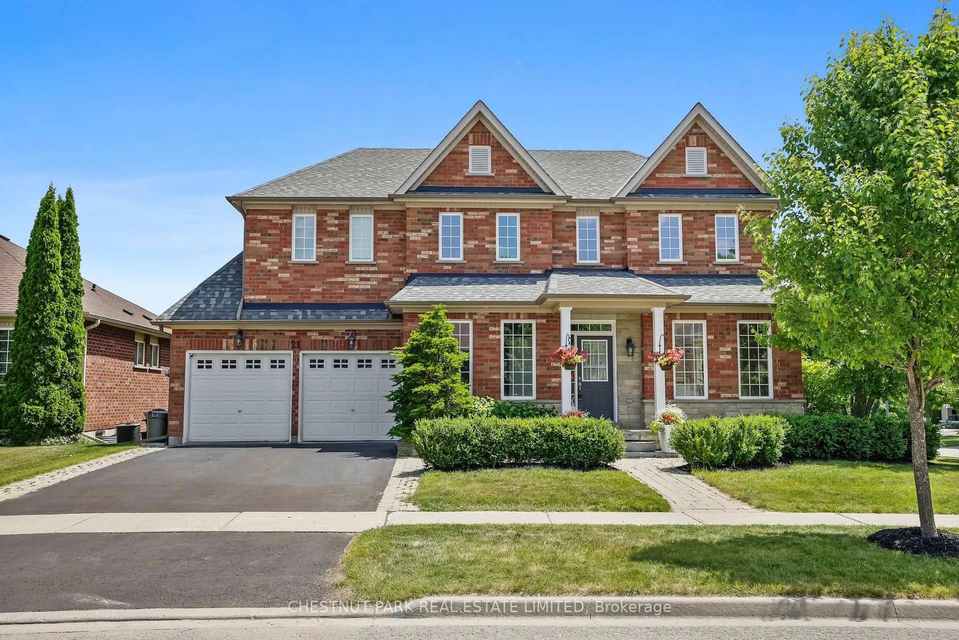 Home with brick exterior material, street for 21 Ash Green Lane, Uxbridge Ontario L9P 2A8