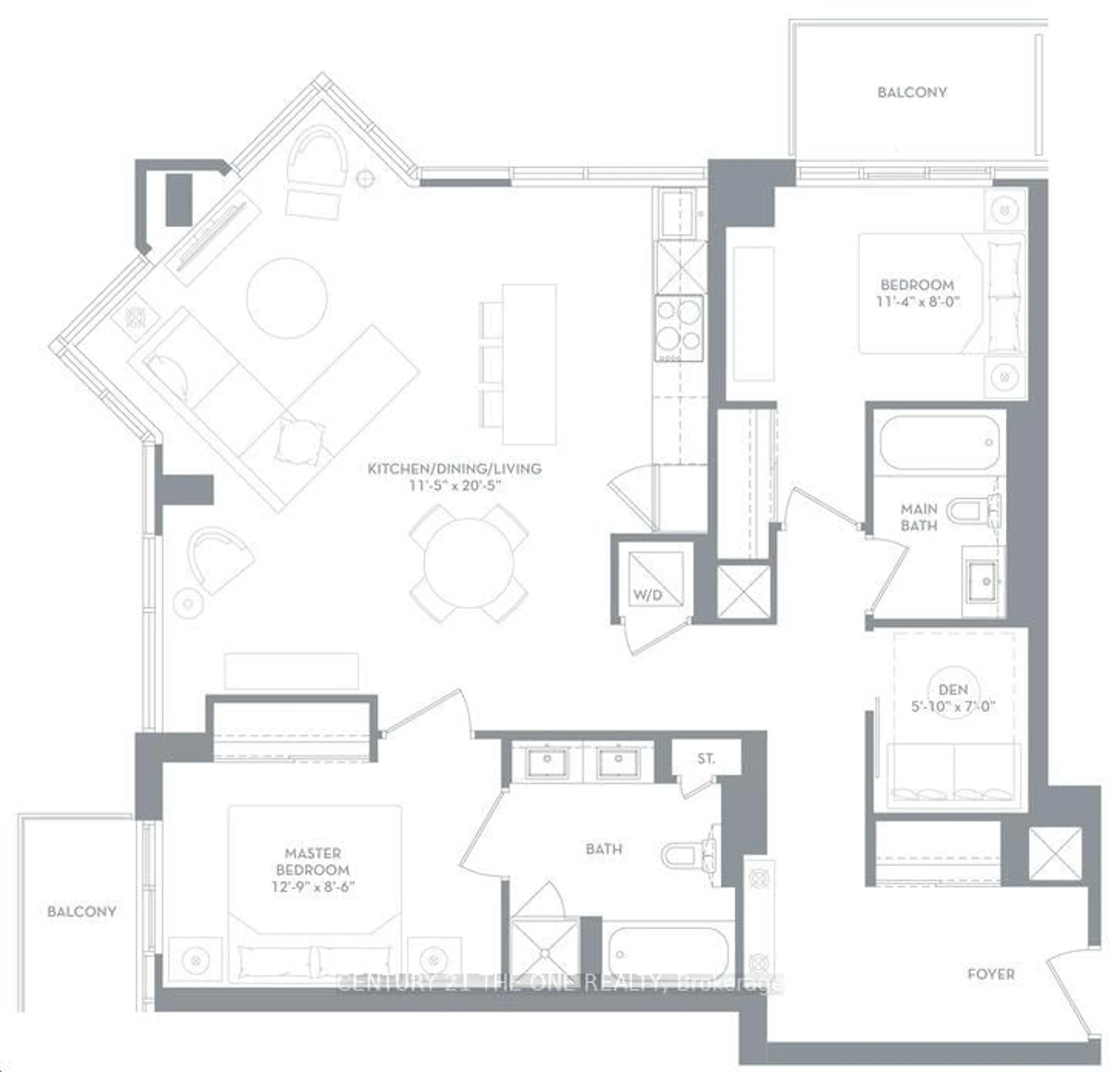 Floor plan for 8888 Yonge St #1102, Richmond Hill Ontario L4C 6Z1