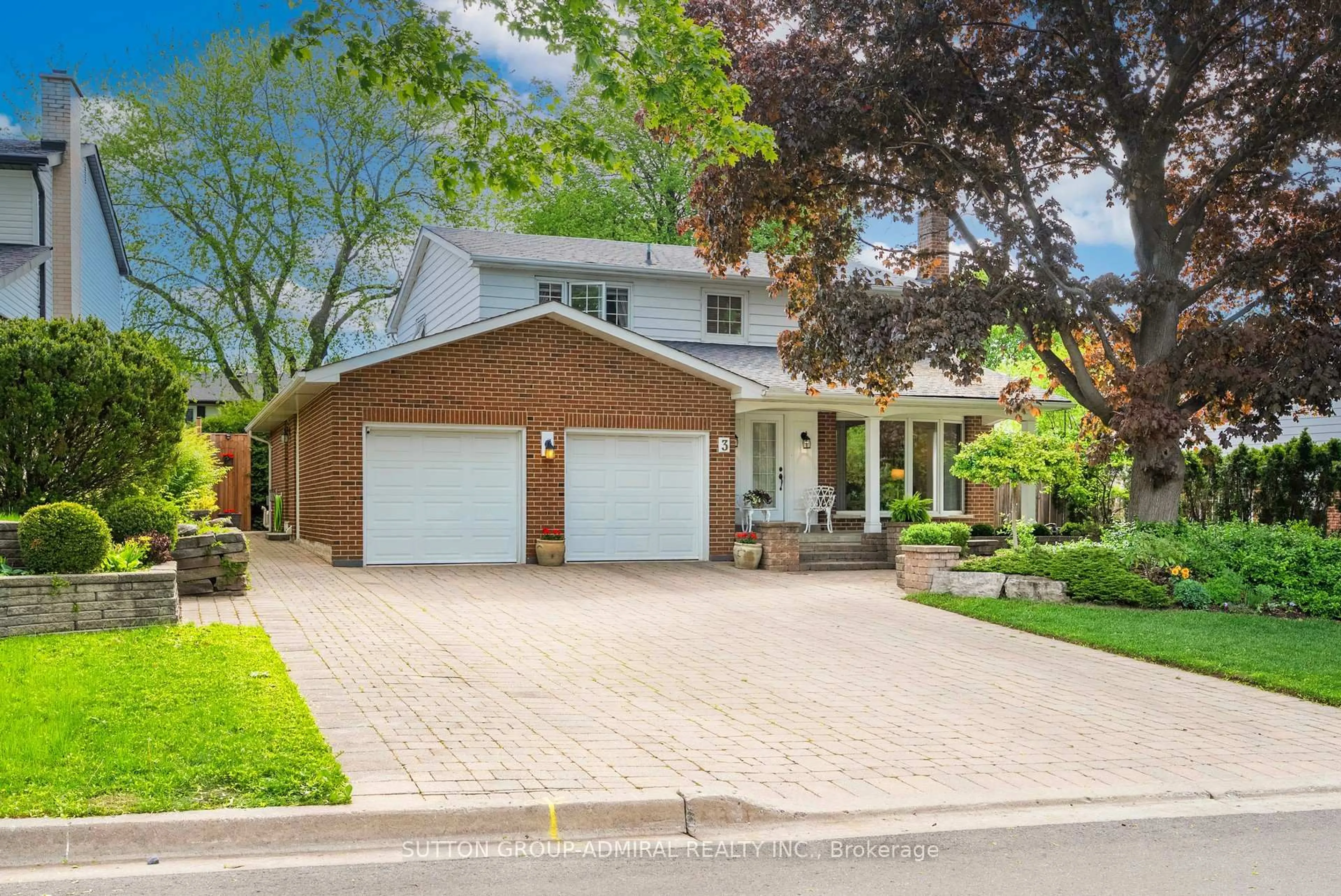 Home with brick exterior material, street for 3 Blue Spruce Lane, Markham Ontario L3T 3W8