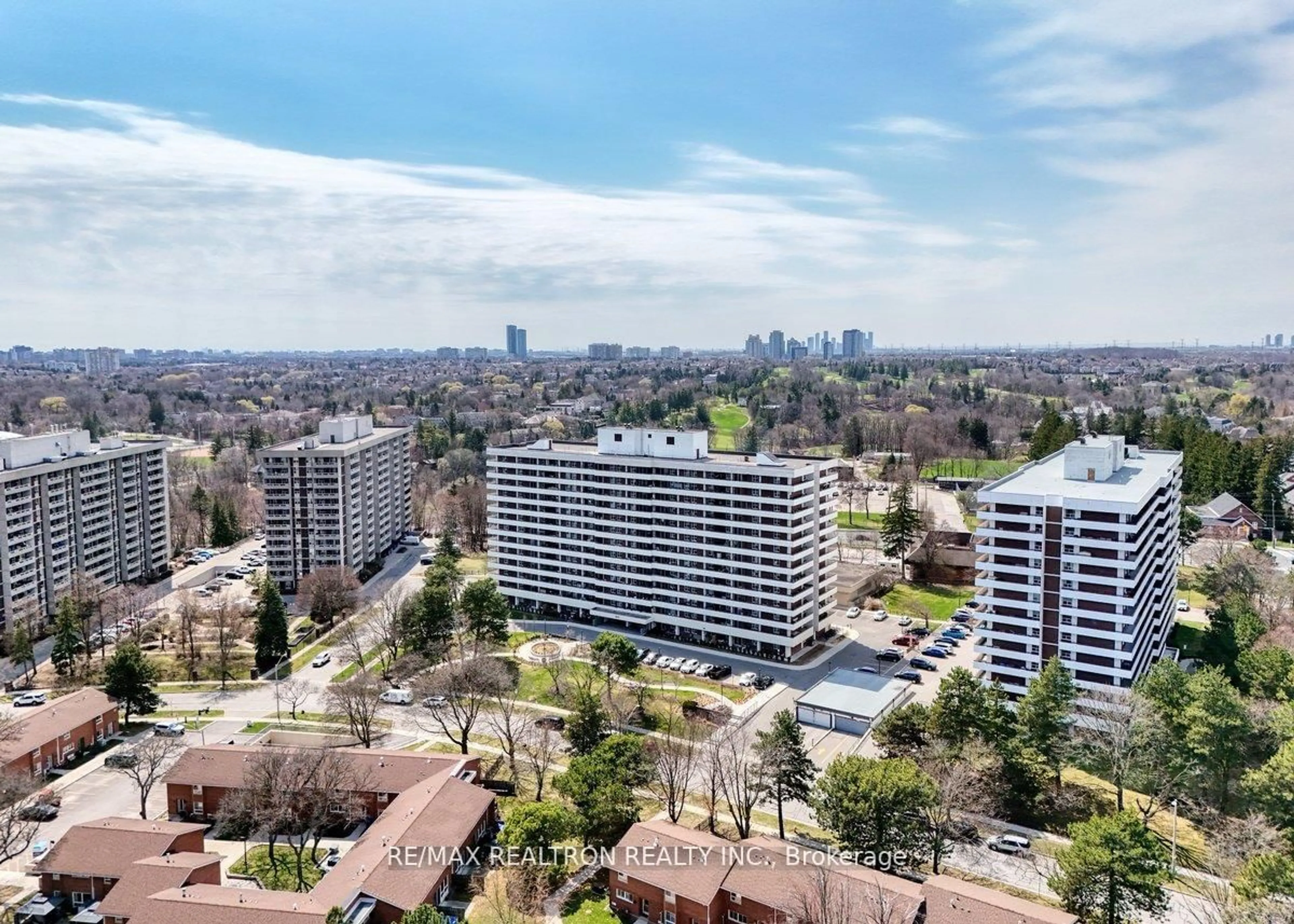 A pic from outside/outdoor area/front of a property/back of a property/a pic from drone, city buildings view from balcony for 80 Inverlochy Blvd #501, Markham Ontario L3T 4P3