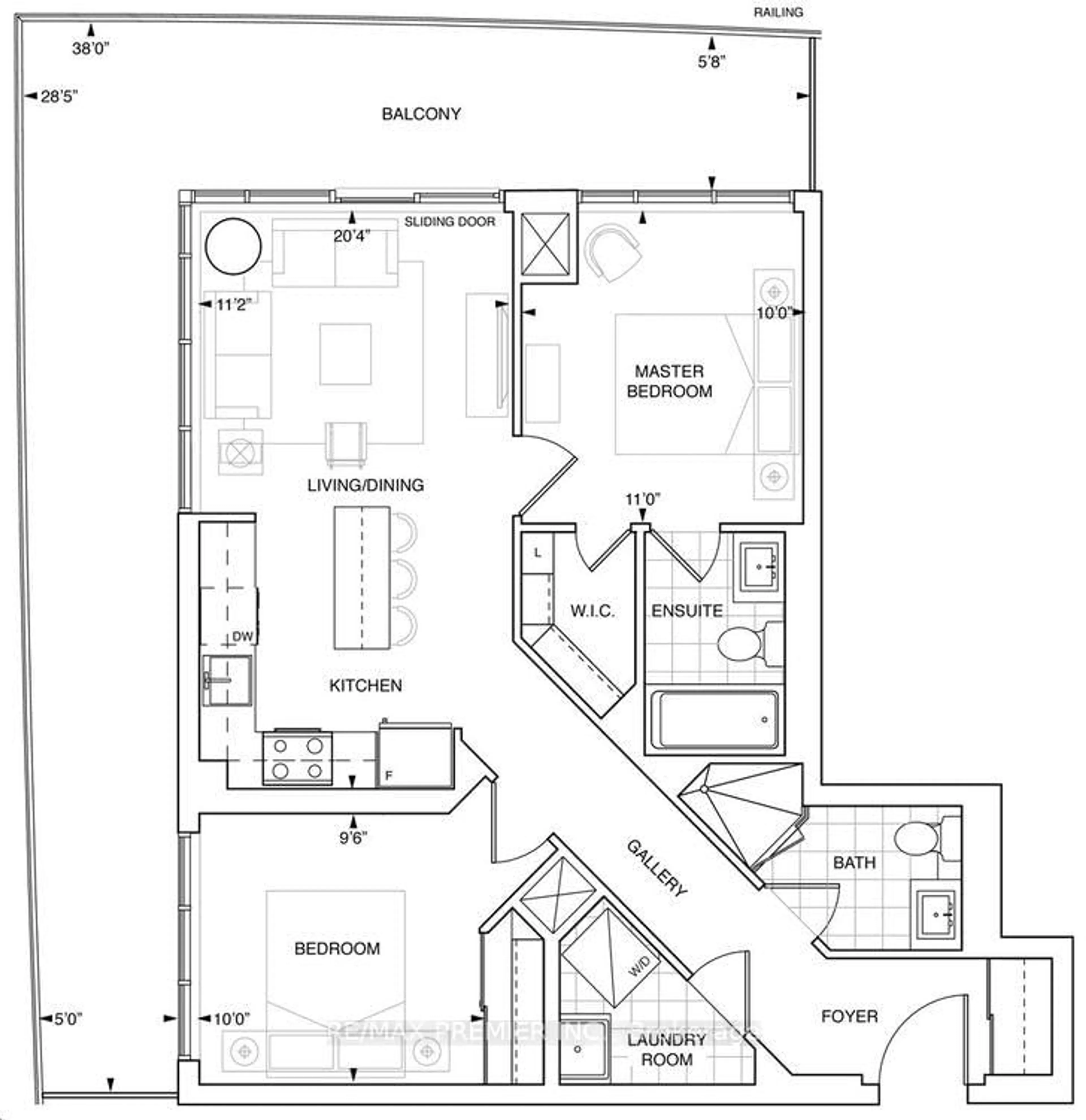 Floor plan for 9000 Jane St #1421, Vaughan Ontario L4K 0M6