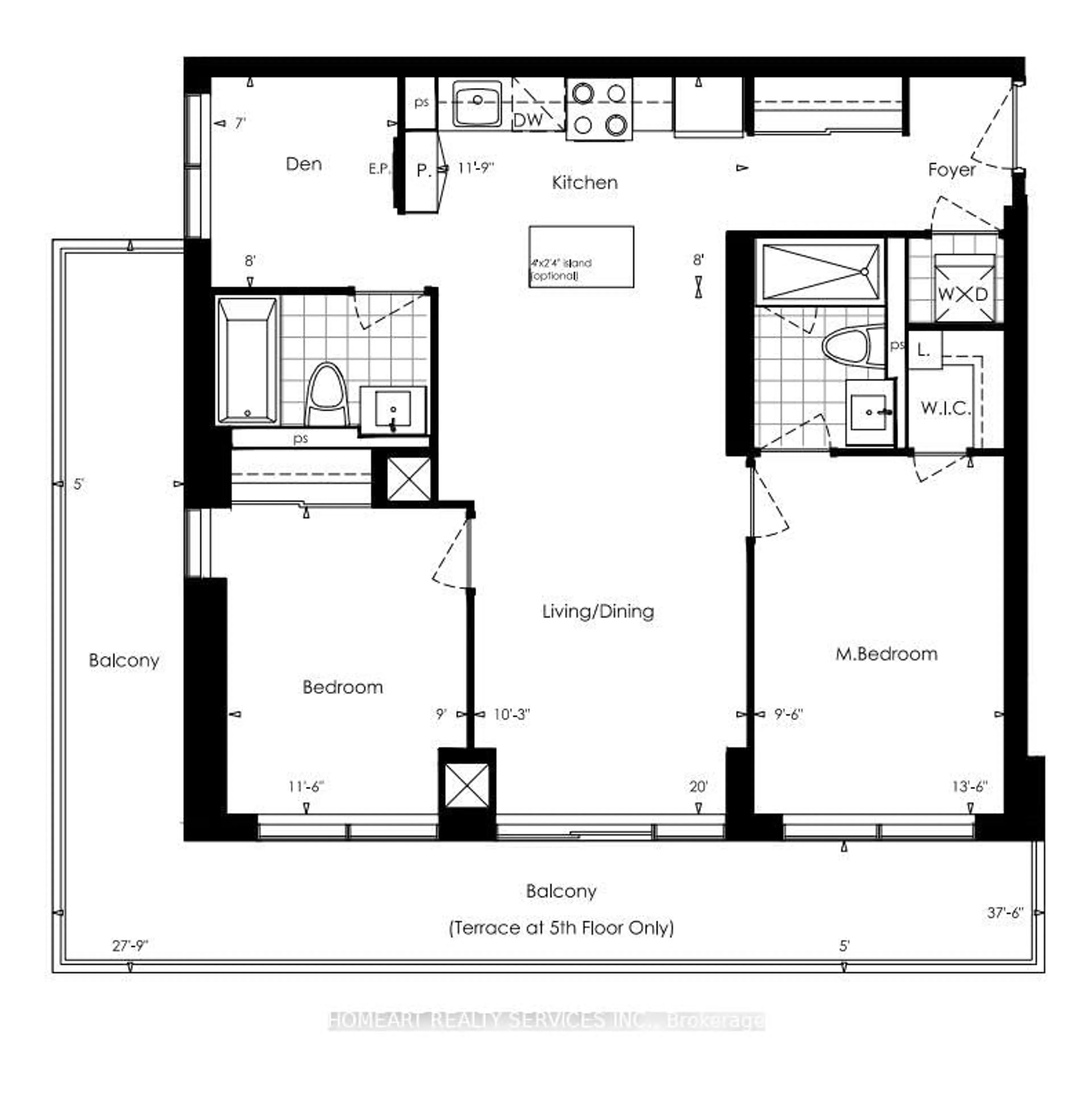 Floor plan for 95 Oneida Cres #1610, Richmond Hill Ontario L4B 0H5