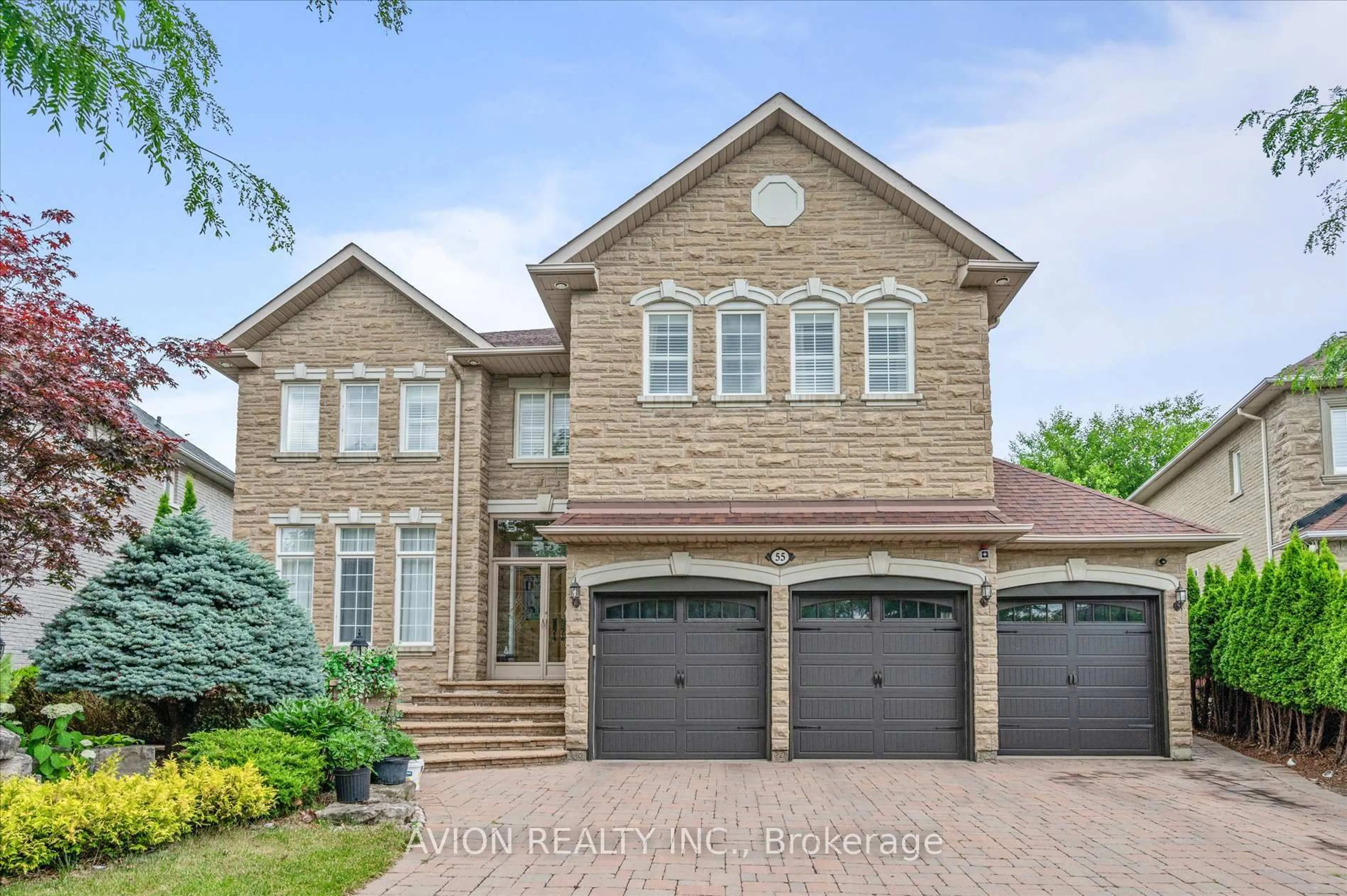 Home with brick exterior material, street for 55 Frybrook Cres, Richmond Hill Ontario L5B 4B9