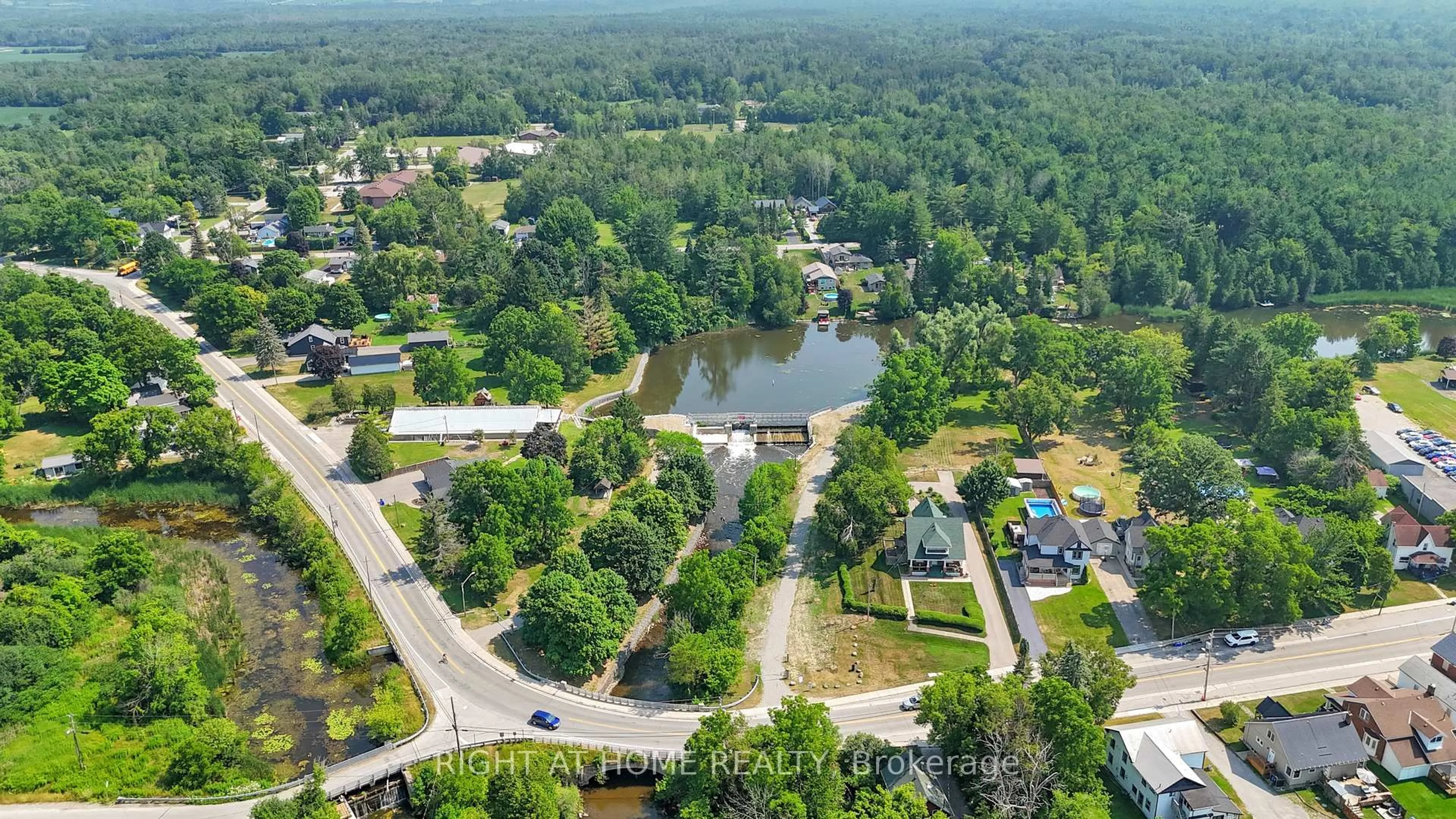 A pic from outside/outdoor area/front of a property/back of a property/a pic from drone, water/lake/river/ocean view for 235 Pefferlaw Rd, Georgina Ontario L0E 1N0
