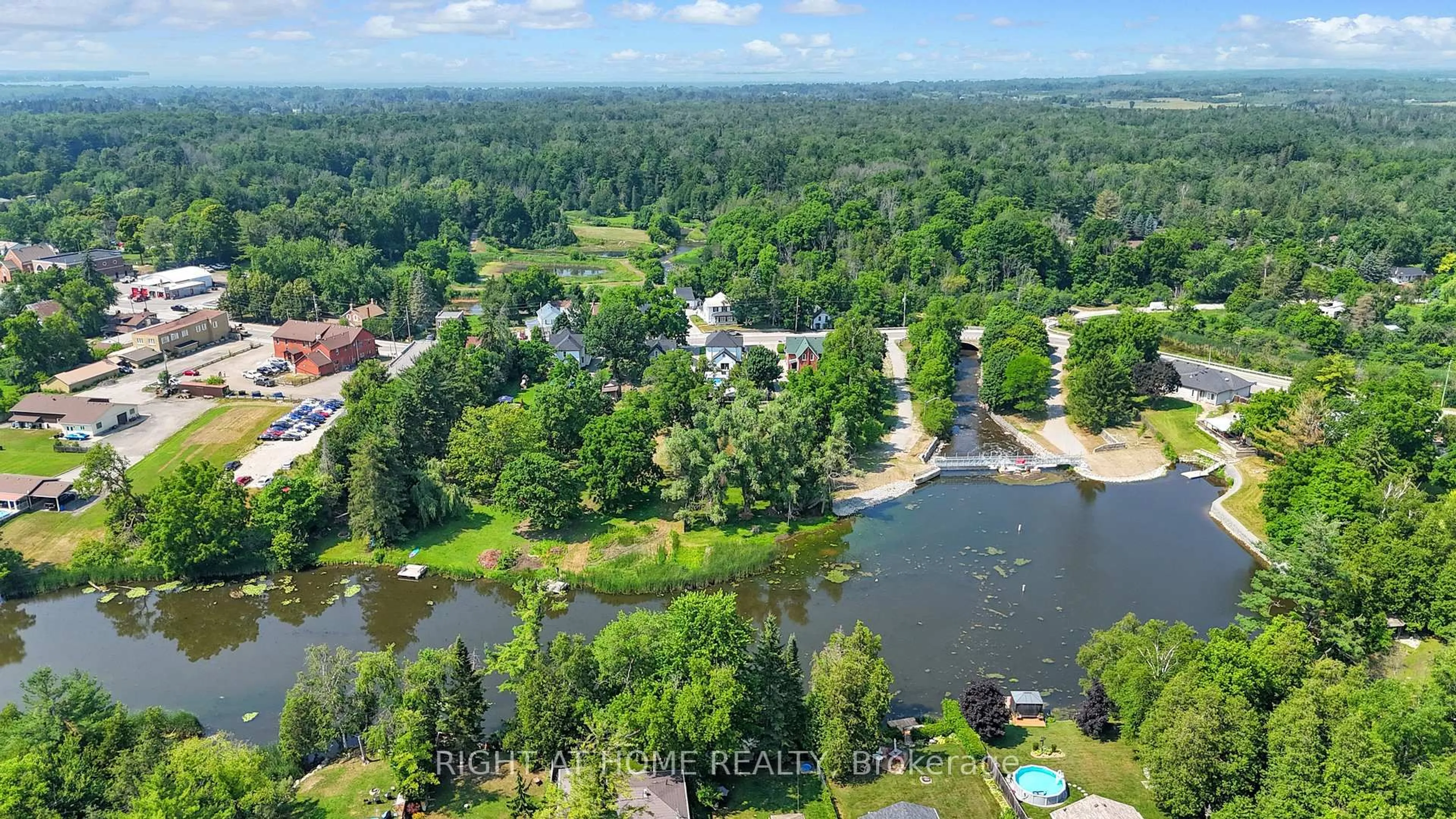 A pic from outside/outdoor area/front of a property/back of a property/a pic from drone, water/lake/river/ocean view for 235 Pefferlaw Rd, Georgina Ontario L0E 1N0