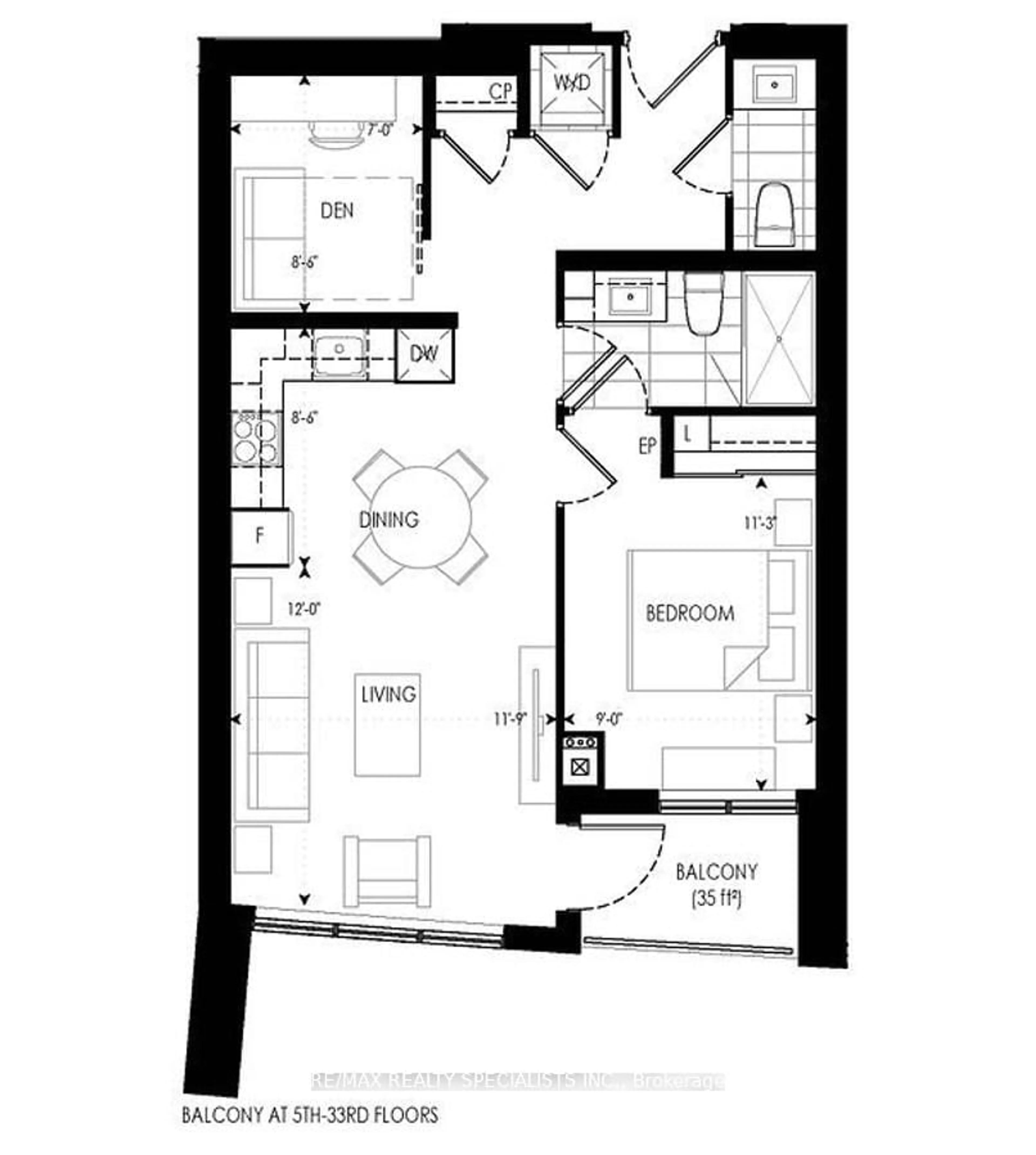 Floor plan for 38 Gandhi Lane #3307, Markham Ontario L3T 0G9