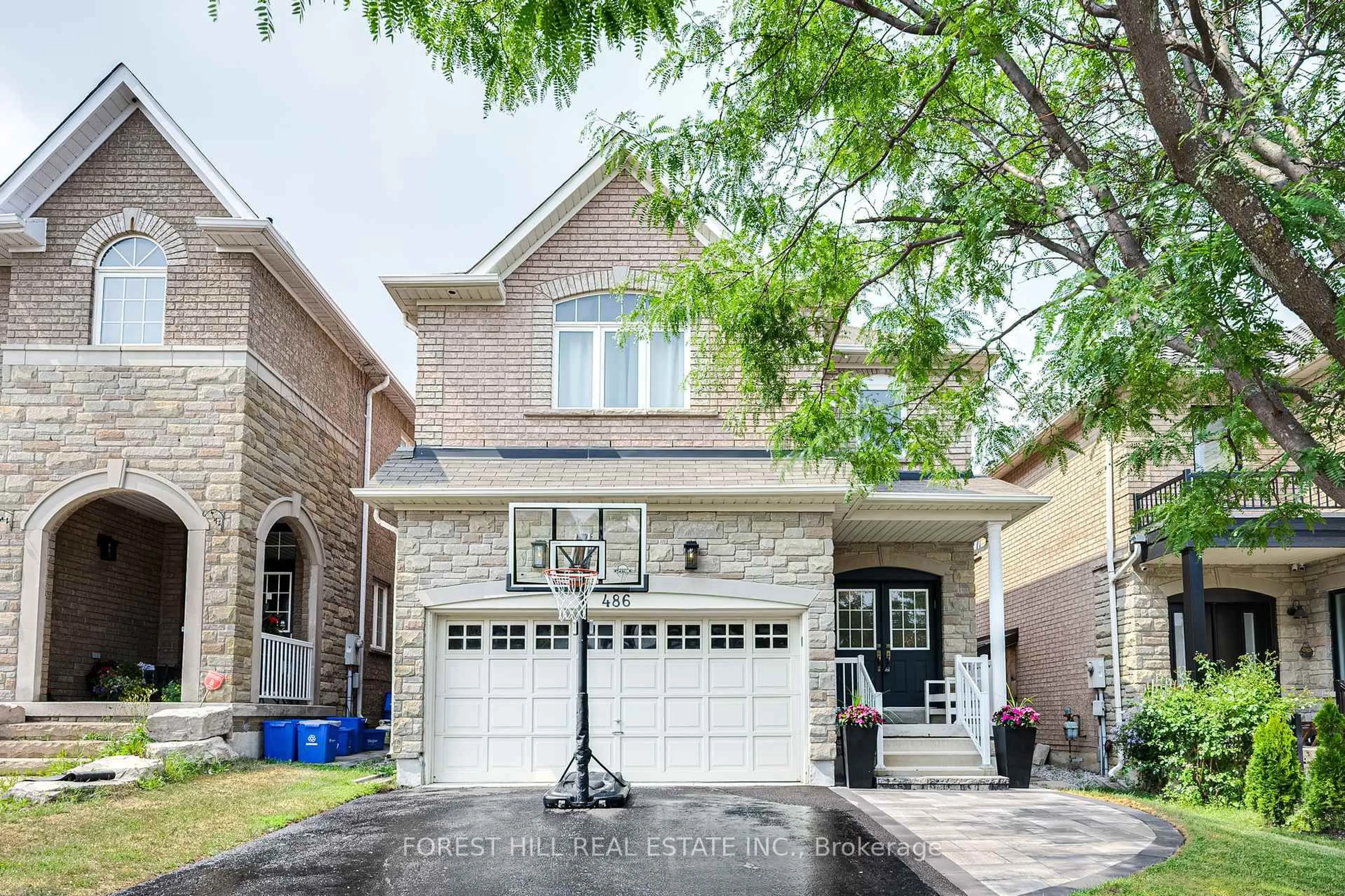Home with brick exterior material, street for 486 Apple Blossom Dr, Vaughan Ontario L4J 9A3
