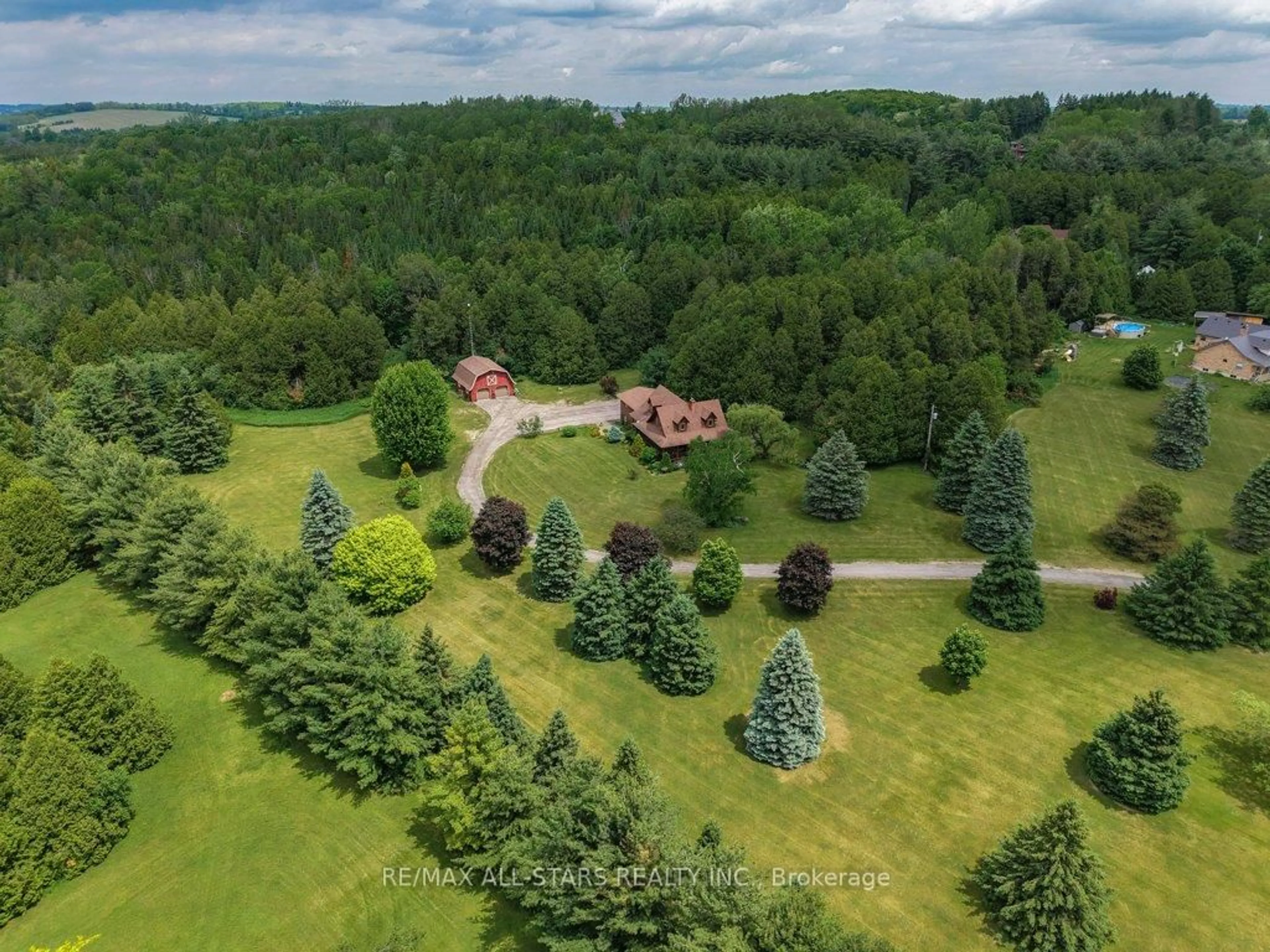 A pic from outside/outdoor area/front of a property/back of a property/a pic from drone, forest/trees view for S75 Brock Concession 4 Rd, Brock Ontario L0C 1H0