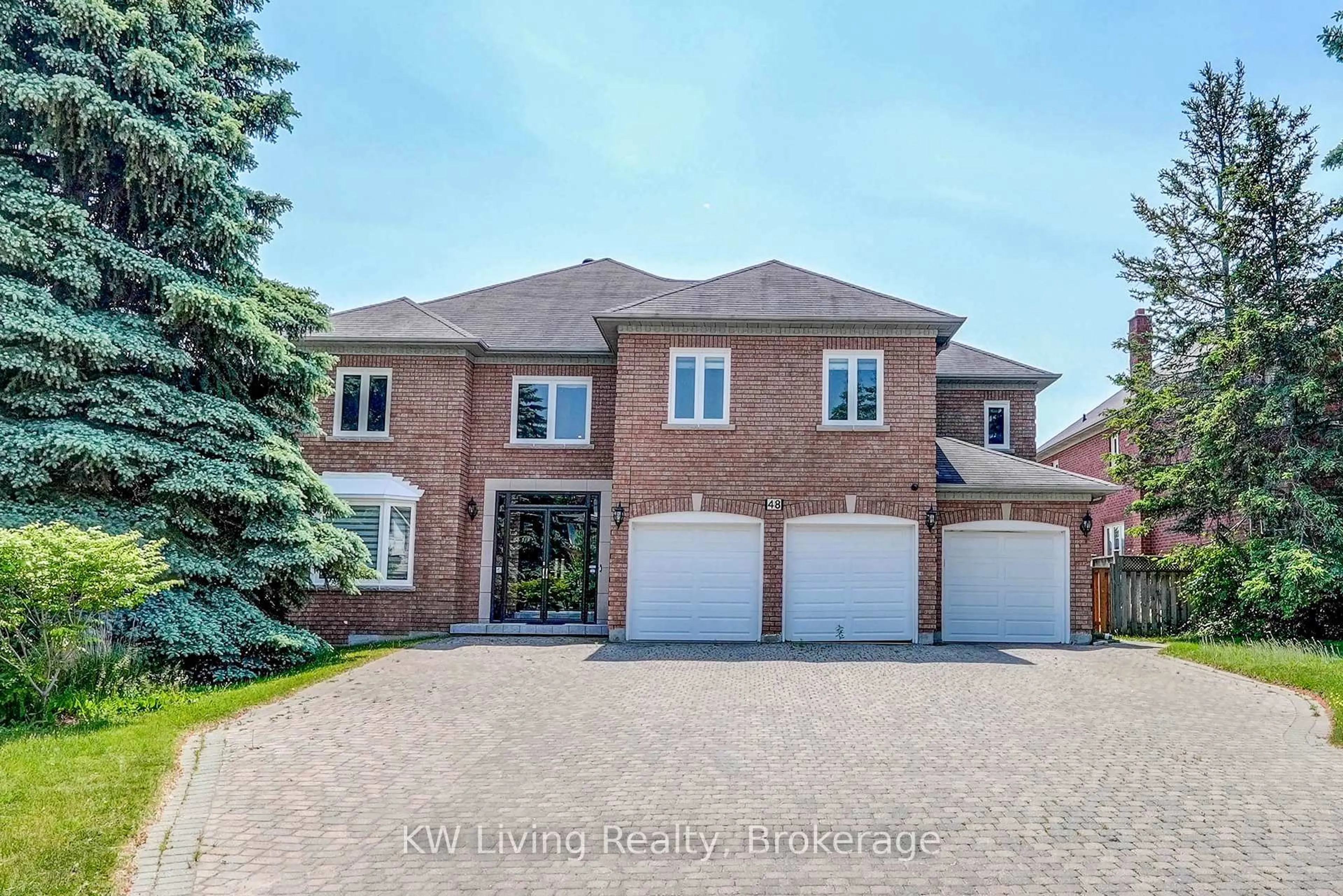 Home with brick exterior material, street for 48 Brookshill Cres, Richmond Hill Ontario L4B 3J2