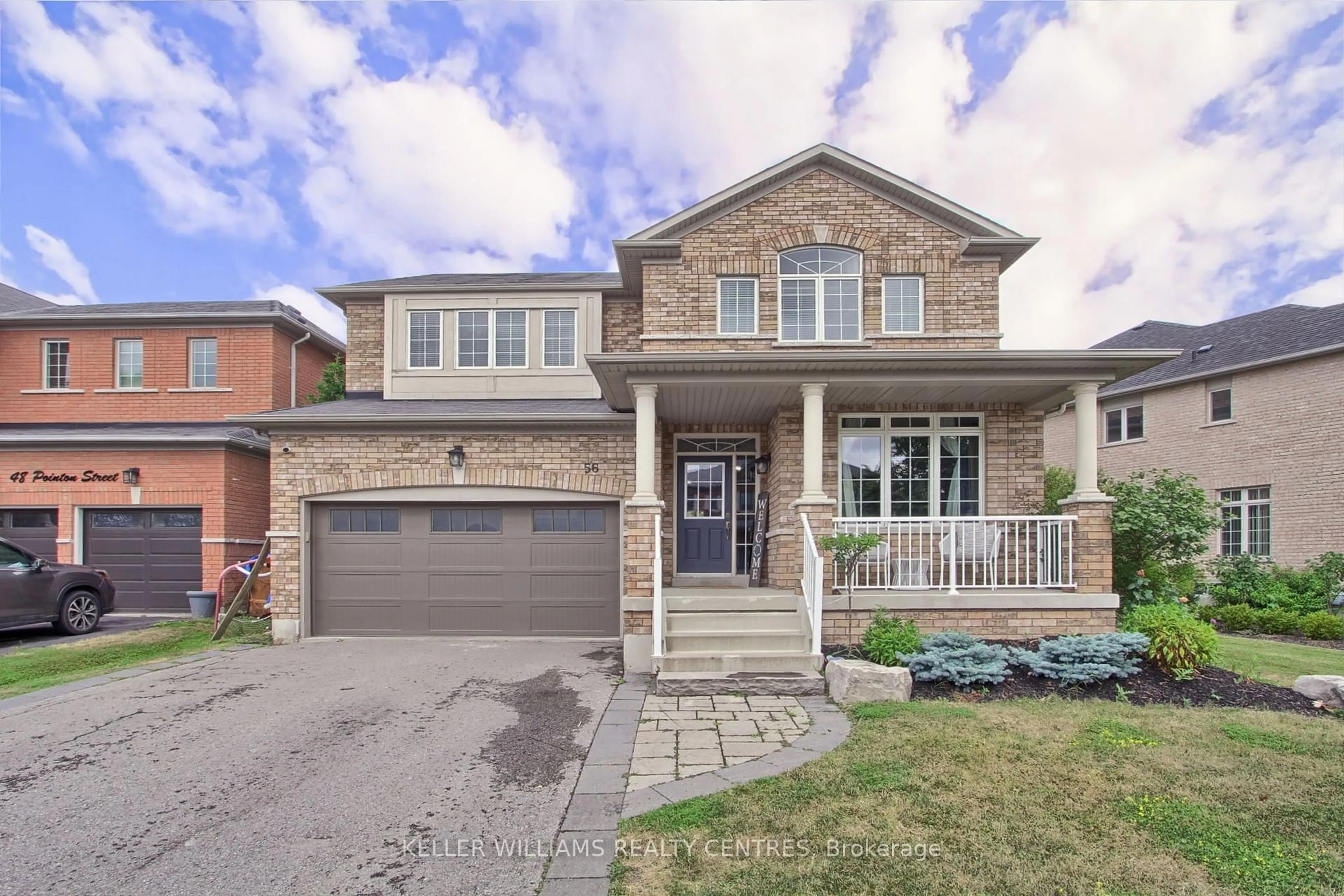 Home with brick exterior material, street for 56 Pointon St, Aurora Ontario L4G 0J8