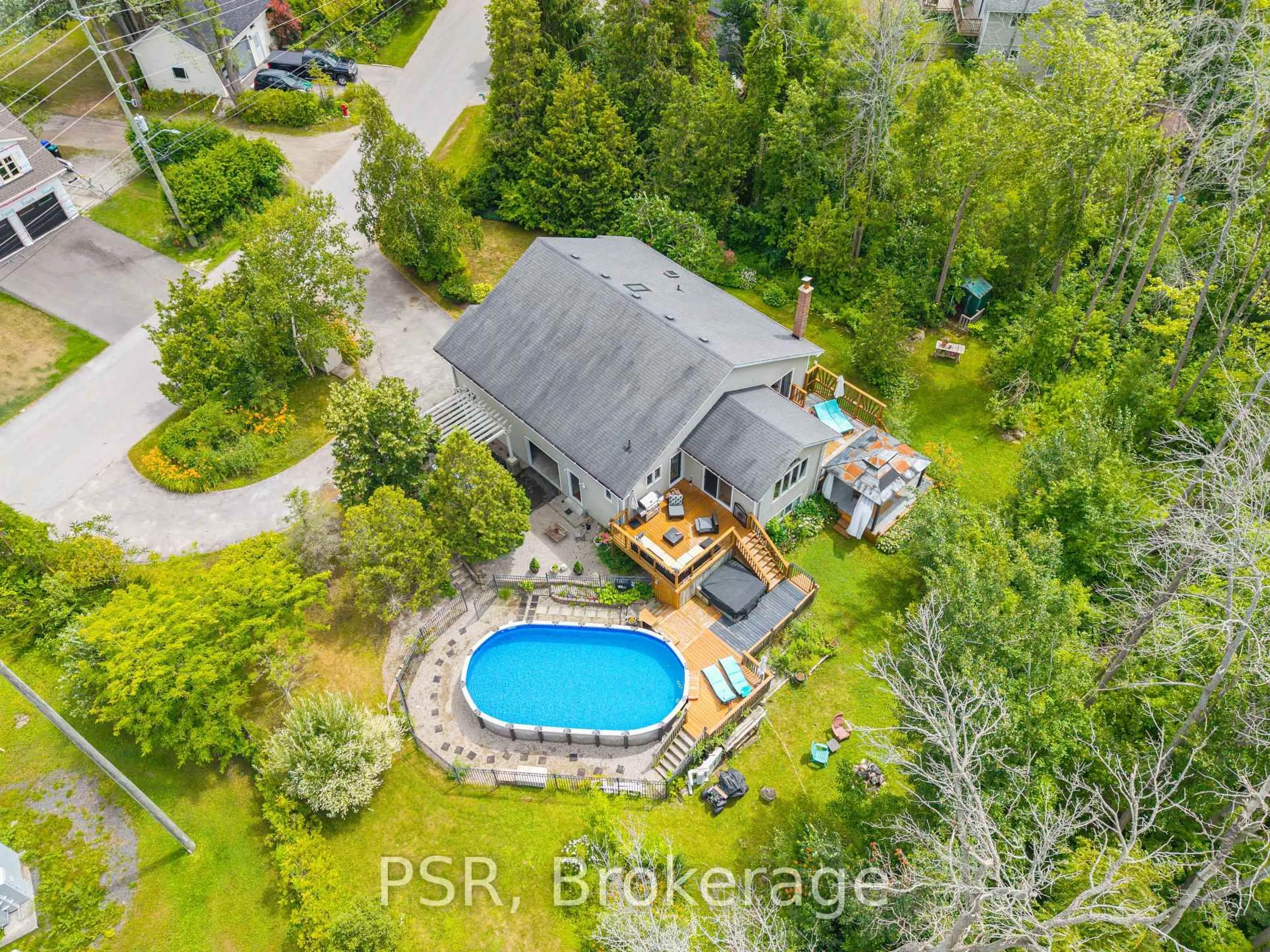 A pic from outside/outdoor area/front of a property/back of a property/a pic from drone, water/lake/river/ocean view for 1694 Edgewood Ave, Innisfil Ontario L9S 4M3