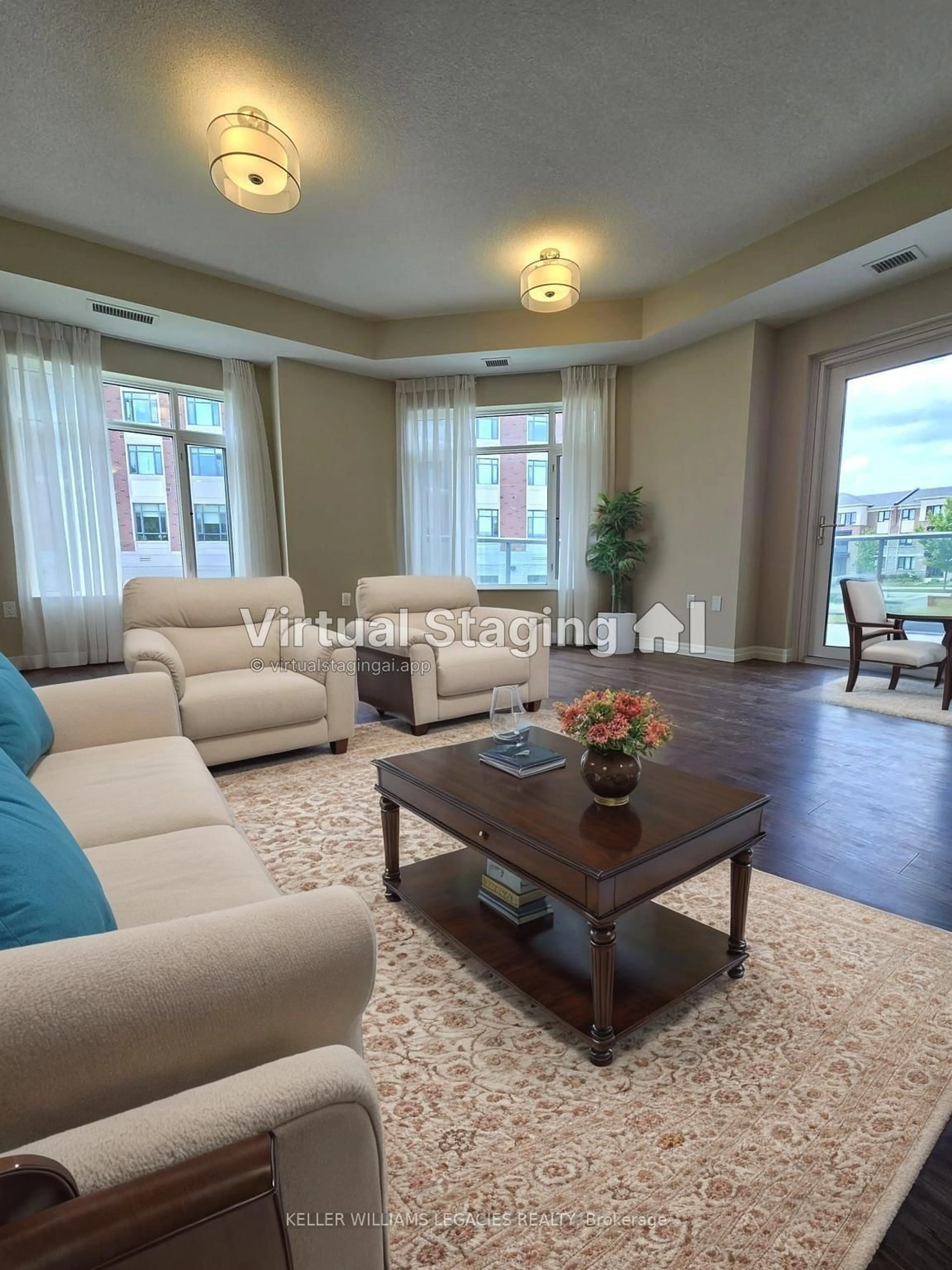 Living room with furniture, wood/laminate floor for 460 William Graham Dr #113, Aurora Ontario L4G 1X9