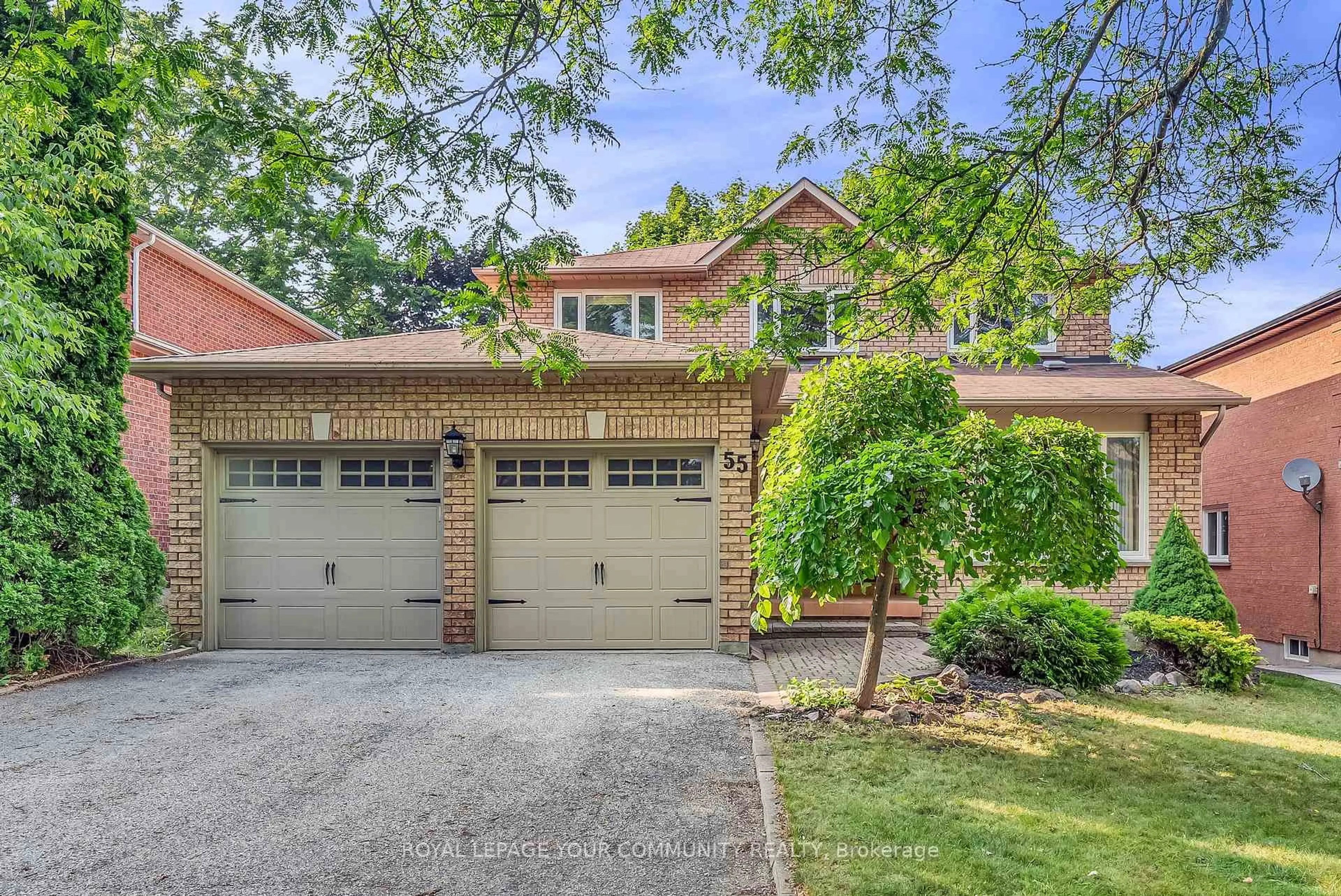 Home with brick exterior material, street for 55 Lensmith Dr, Aurora Ontario L4G 6S1