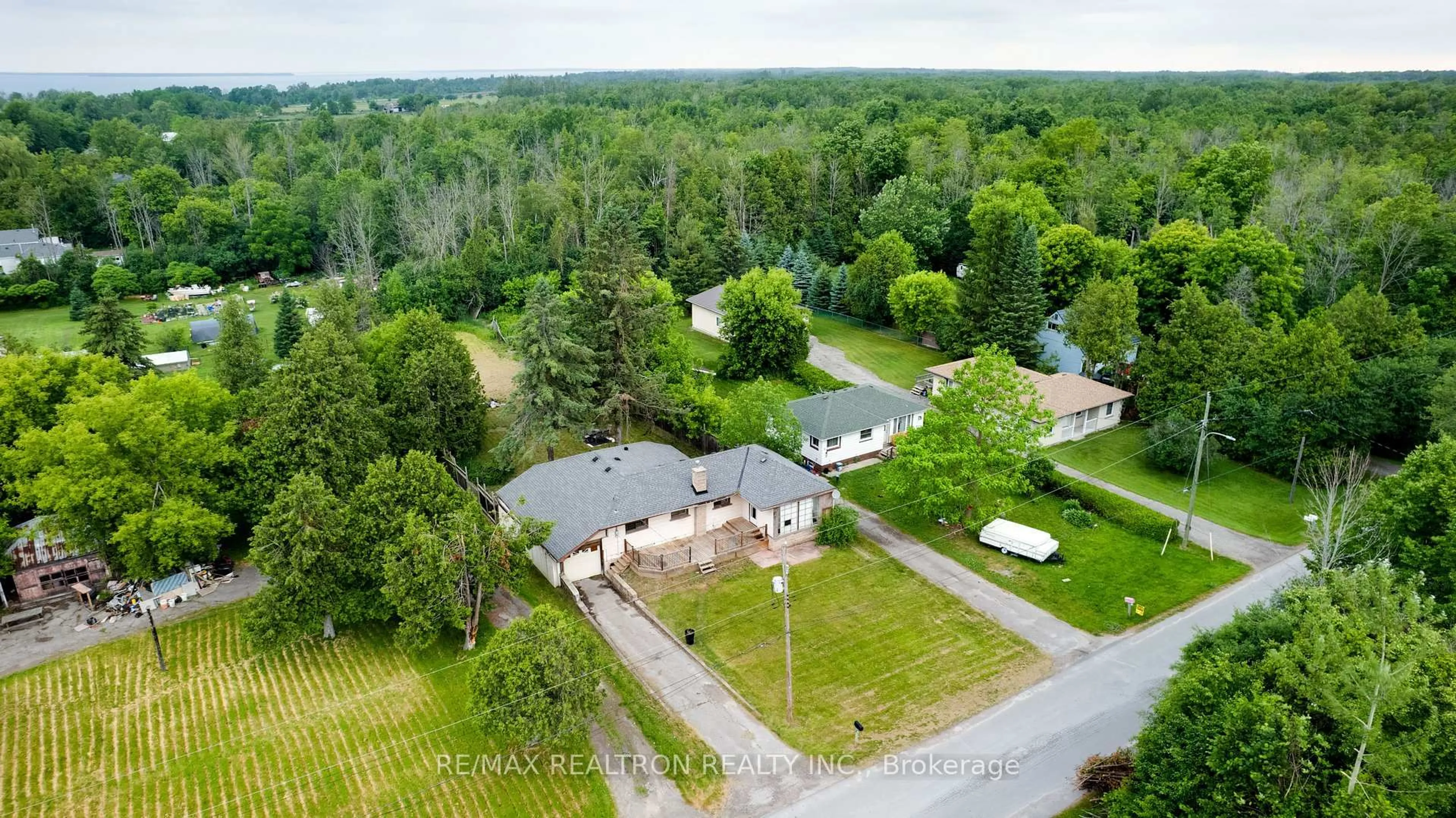 A pic from outside/outdoor area/front of a property/back of a property/a pic from drone, forest/trees view for 11B Concession 14 Rd, Brock Ontario L0E 1E0