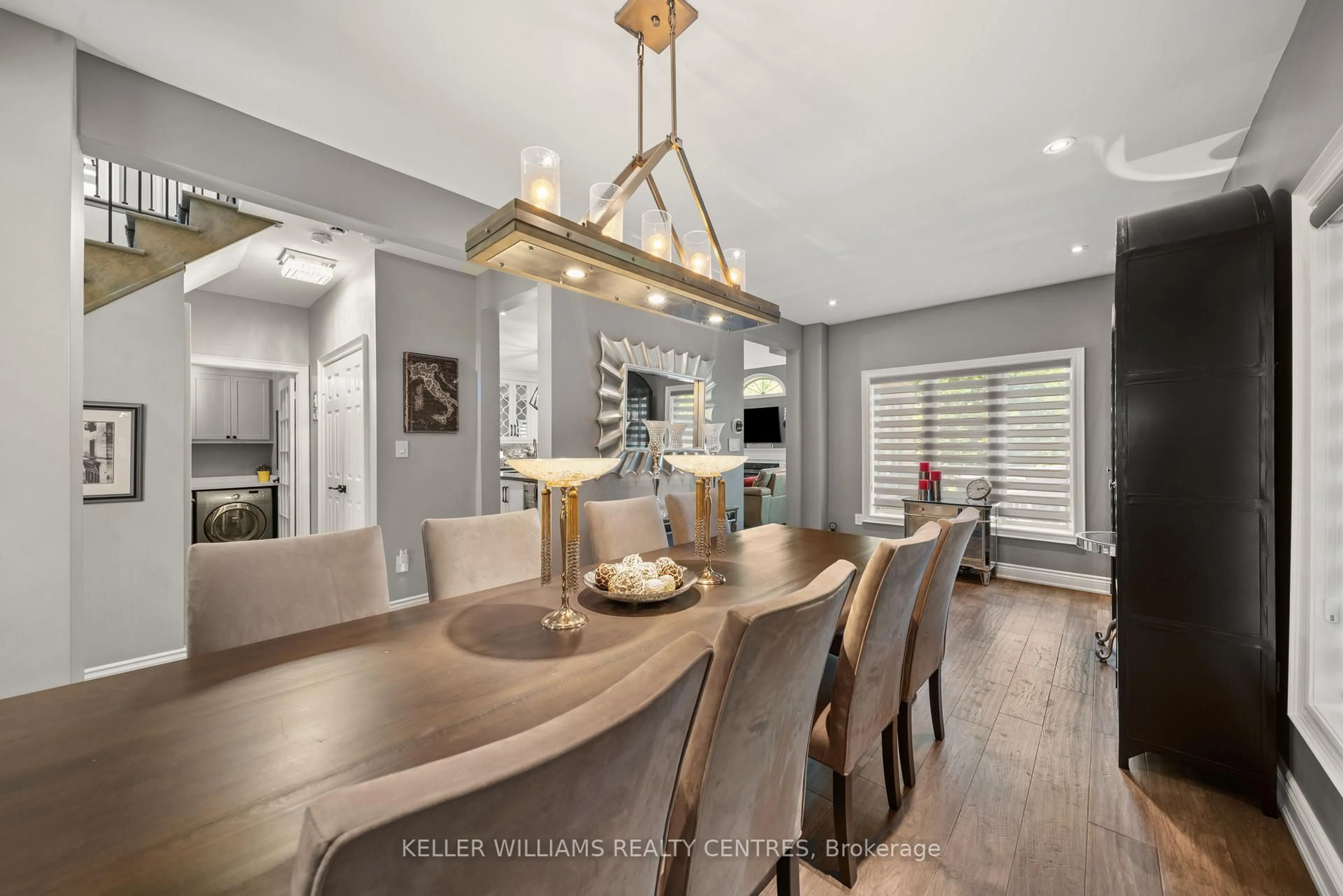 Open concept kitchen, wood/laminate floor for 12 Quaker House Lane, King Ontario L0G 1T0