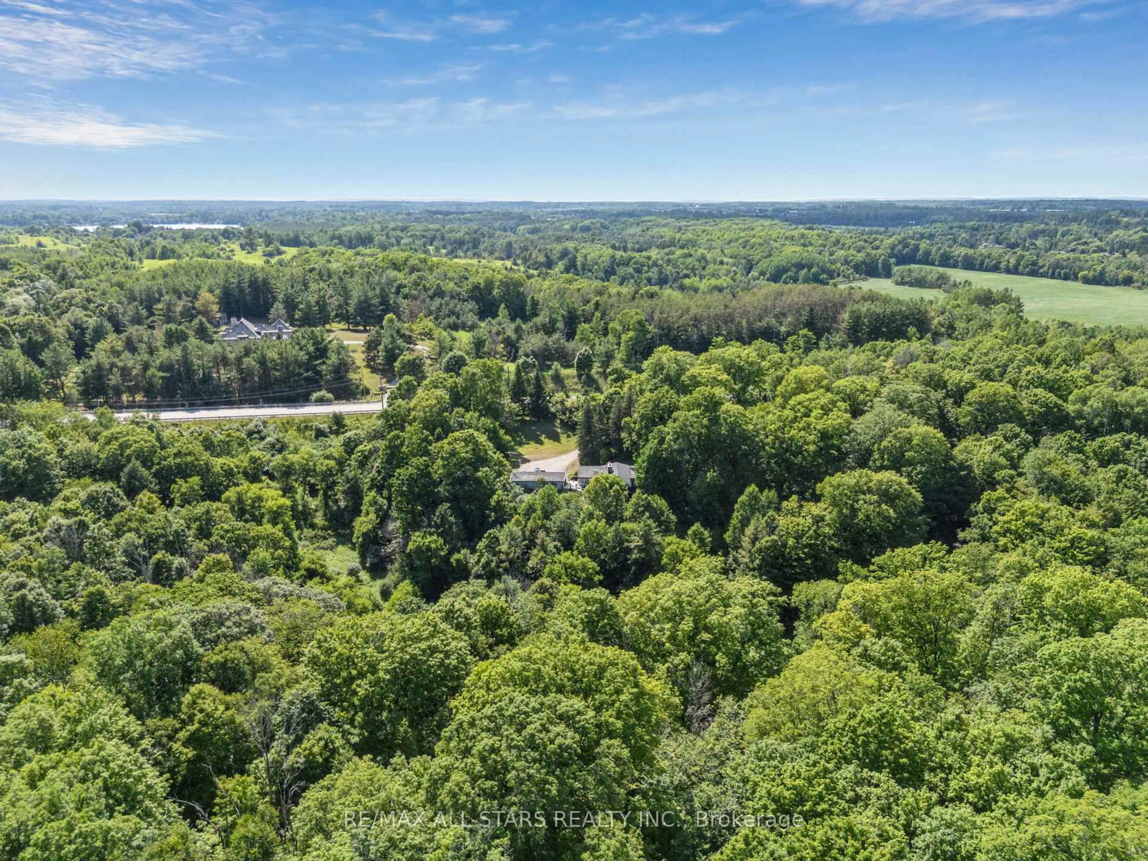 A pic from outside/outdoor area/front of a property/back of a property/a pic from drone, forest/trees view for 4819 Regional Rd 30 Rd, Uxbridge Ontario L9P 0J6