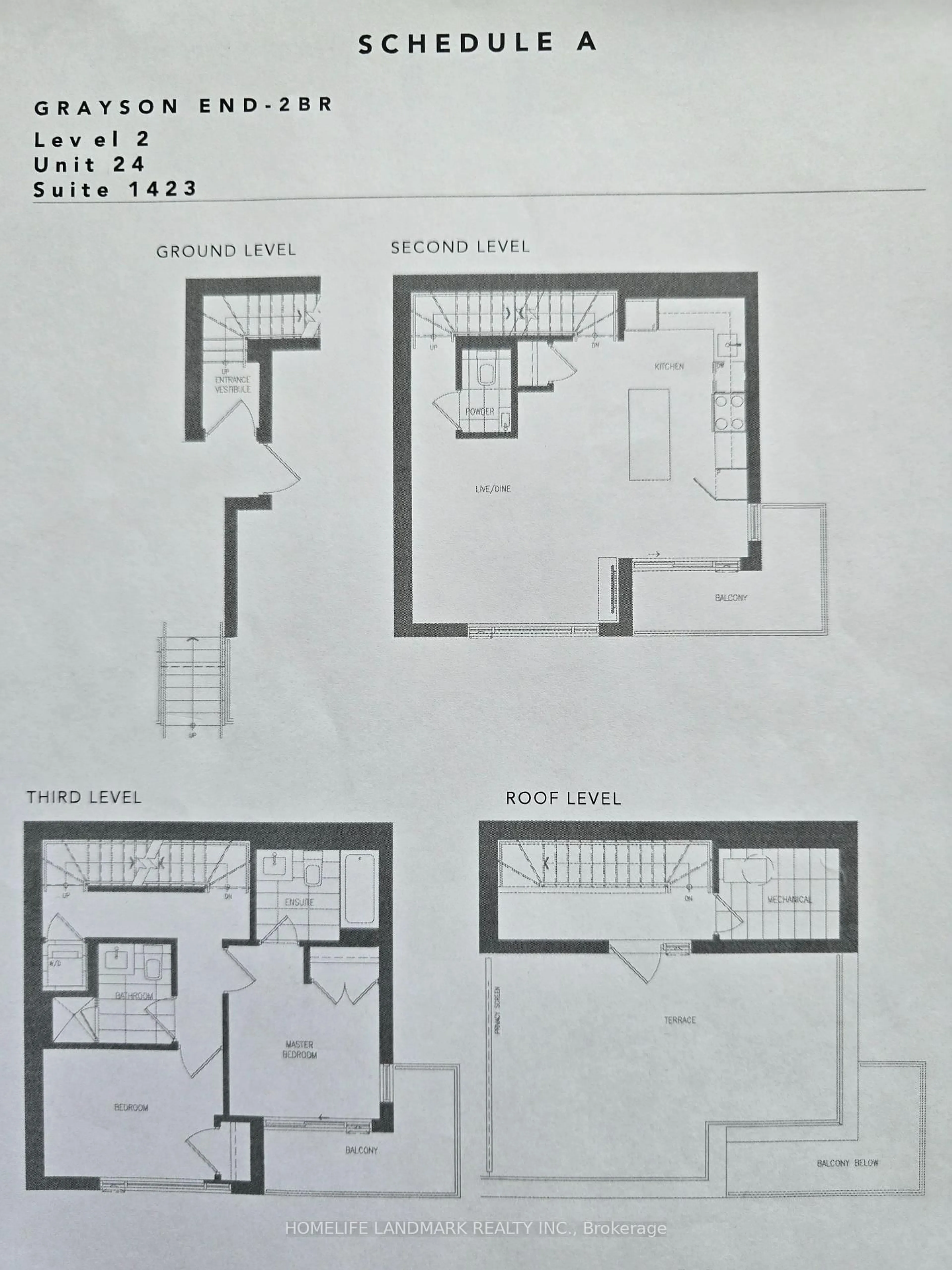 Floor plan for 15 David Eyer Rd #1423, Richmond Hill Ontario L4S 0N2