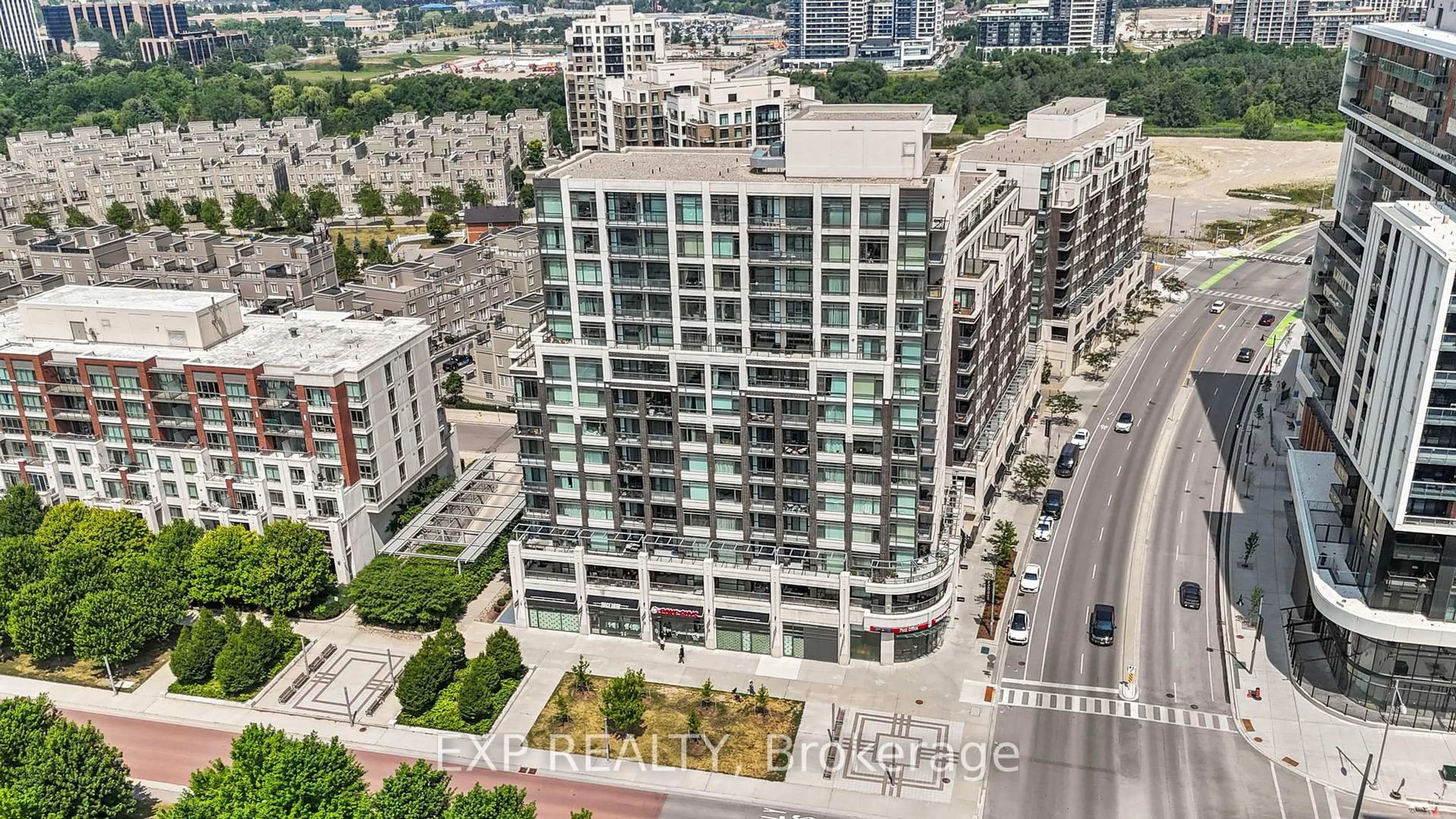 A pic from outside/outdoor area/front of a property/back of a property/a pic from drone, city buildings view from balcony for 8110 Birchmount Rd #1103, Markham Ontario L6G 0E3