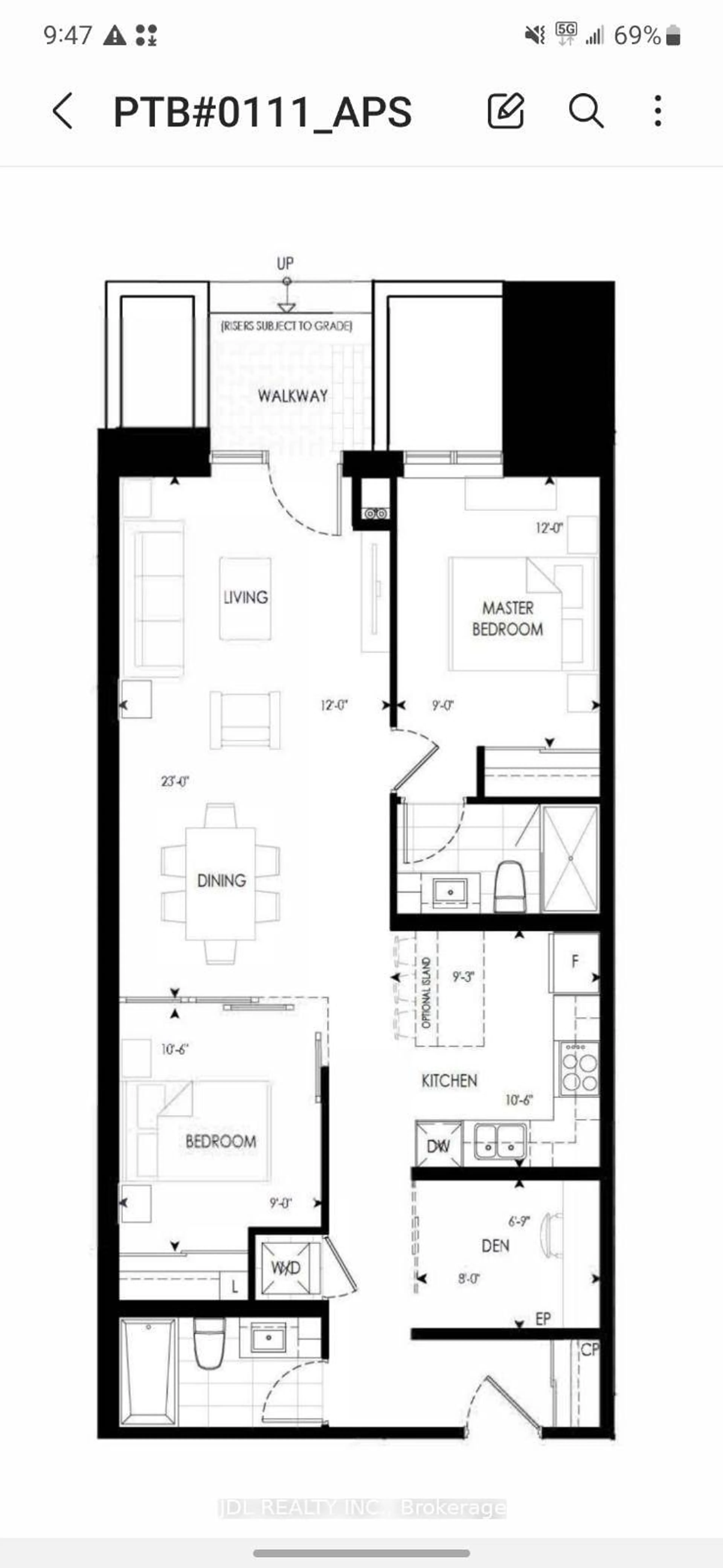 Floor plan for 38 Gandhi Lane #111, Markham Ontario L3T 0G8