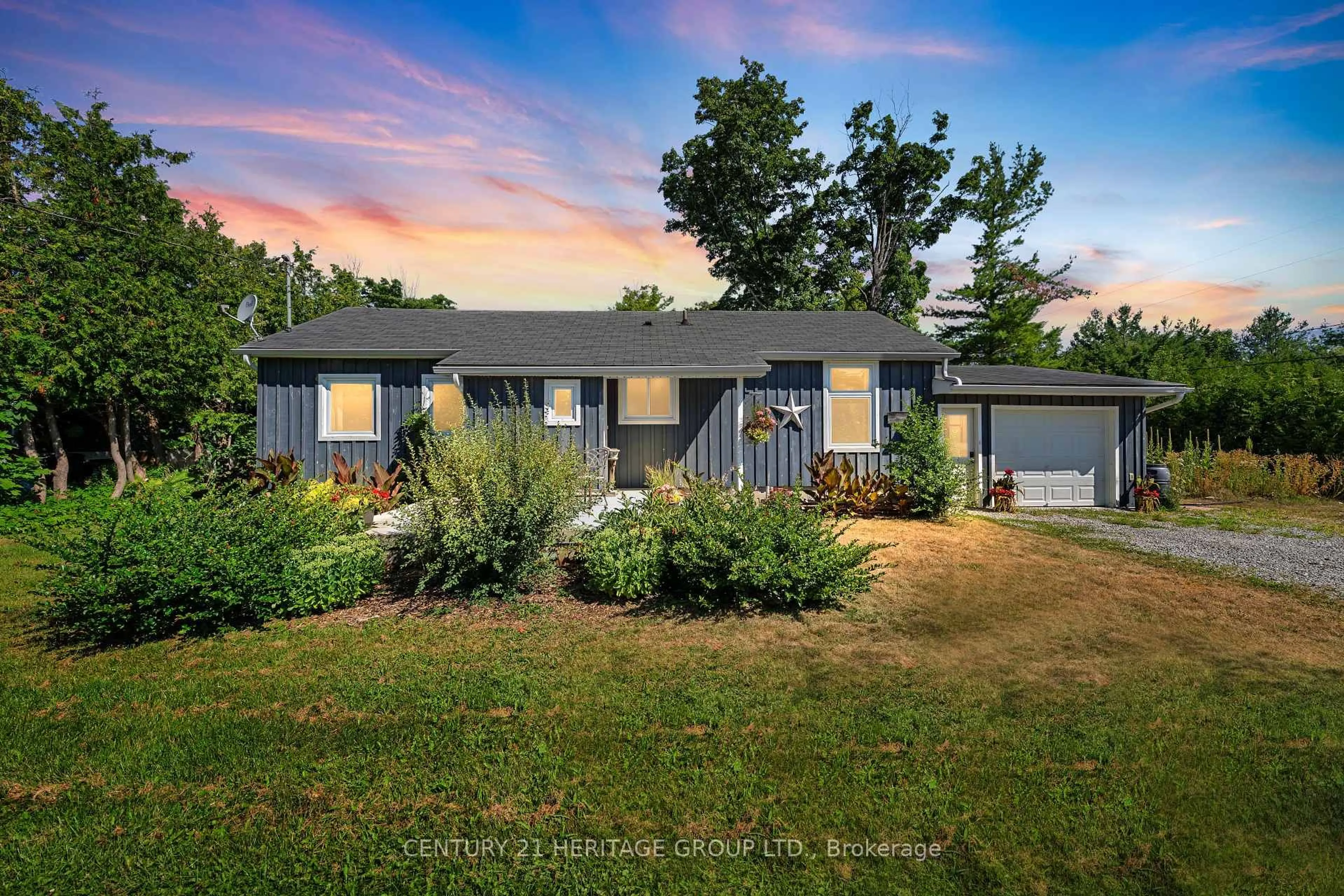 A pic from outside/outdoor area/front of a property/back of a property/a pic from drone, street for 393B Thorah Concession Rd 2 Rd, Brock Ontario L0K 1A0