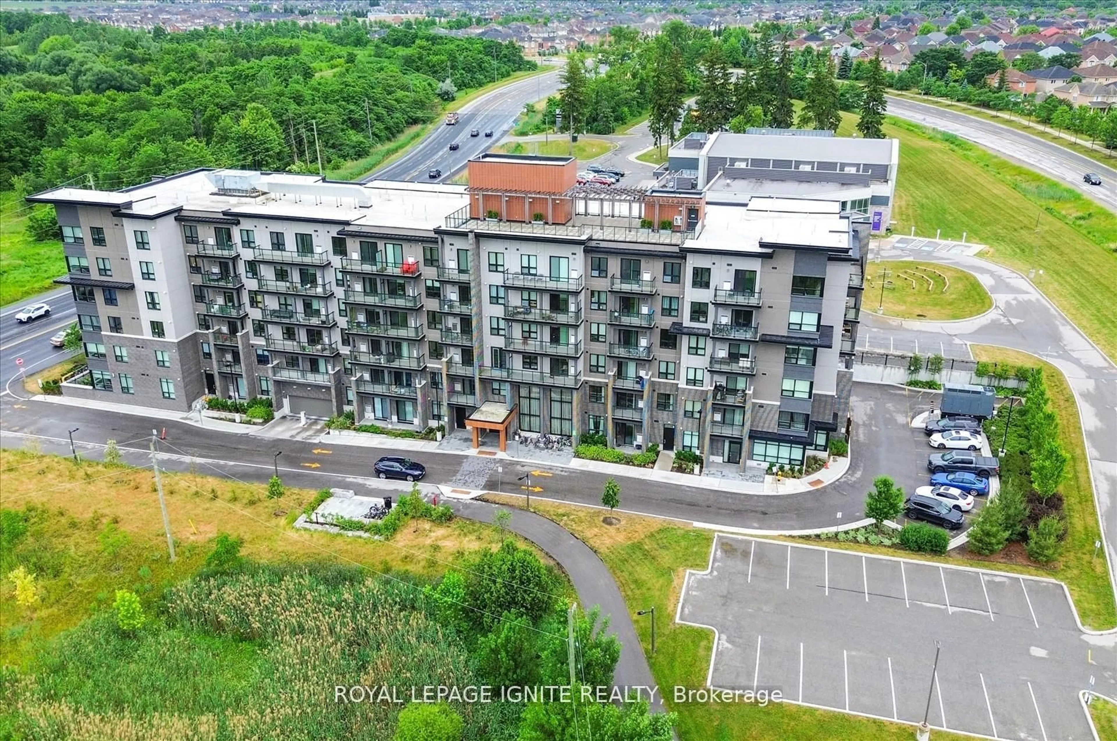 A pic from outside/outdoor area/front of a property/back of a property/a pic from drone, city buildings view from balcony for 9700 Ninth Line #719, Markham Ontario L6B 1R7