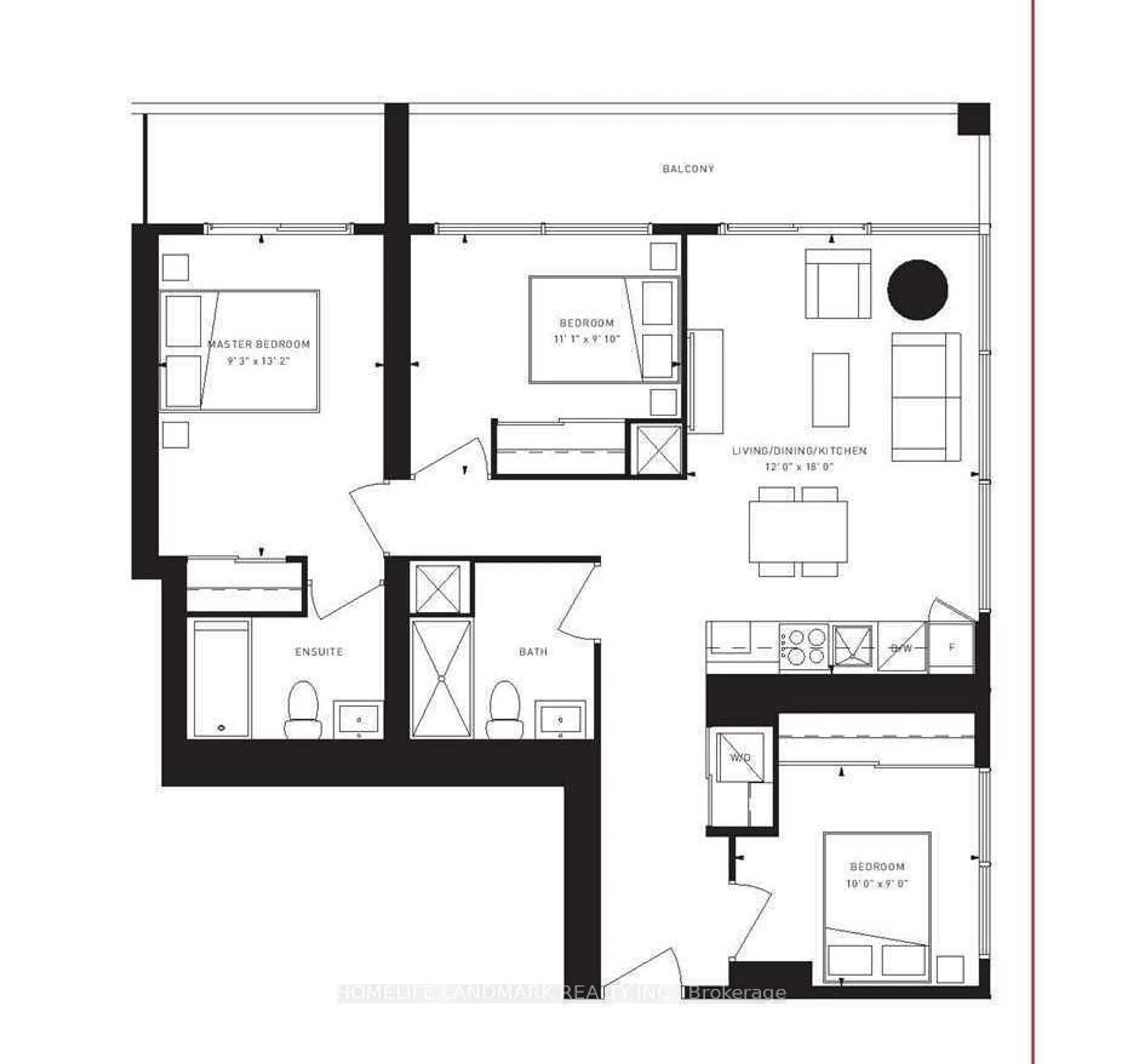 Floor plan for 5 Buttermill Ave #3702, Vaughan Ontario L4K 0J5