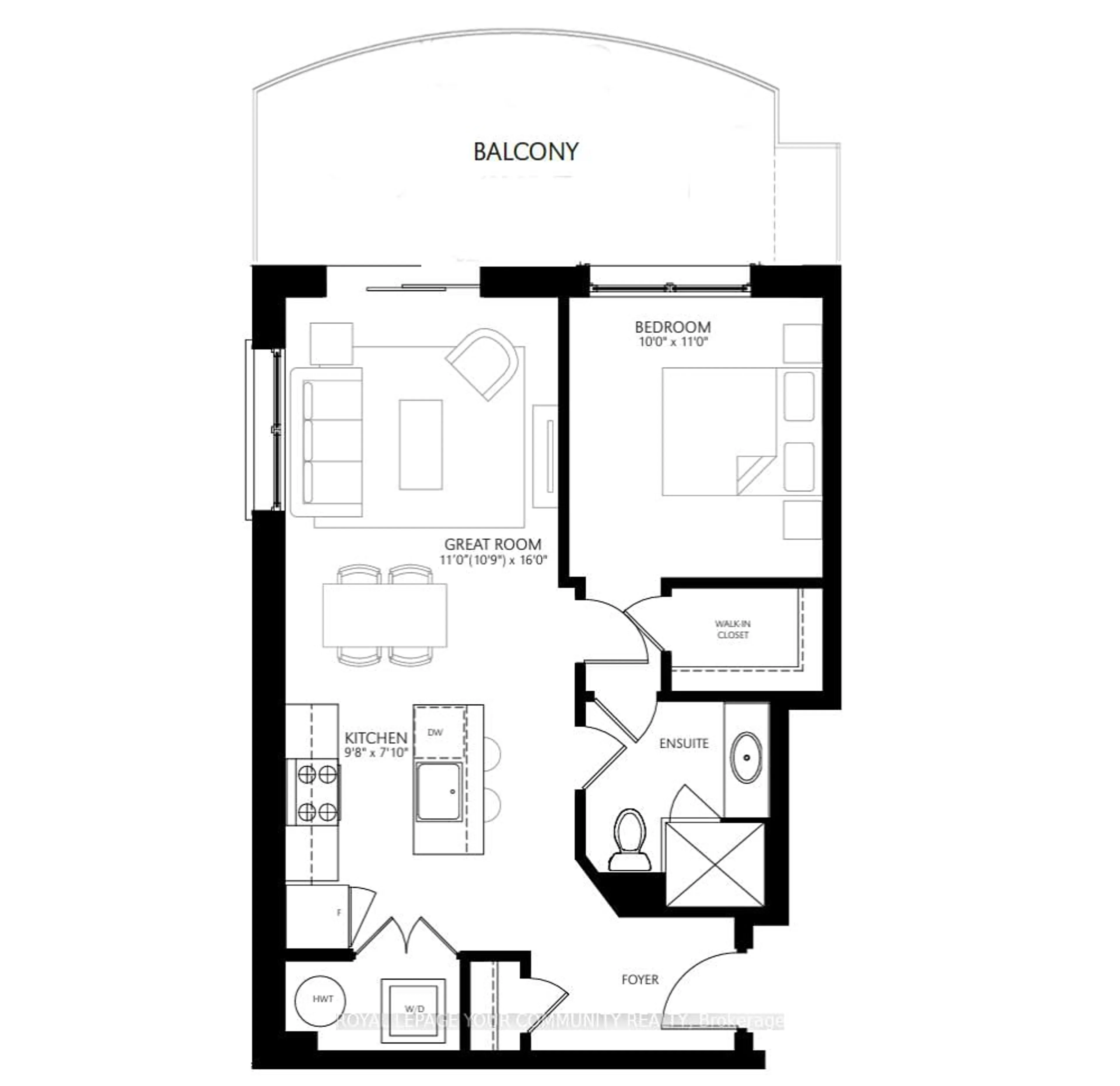 Floor plan for 15277 Yonge St #702B, Aurora Ontario L4G 1Y3