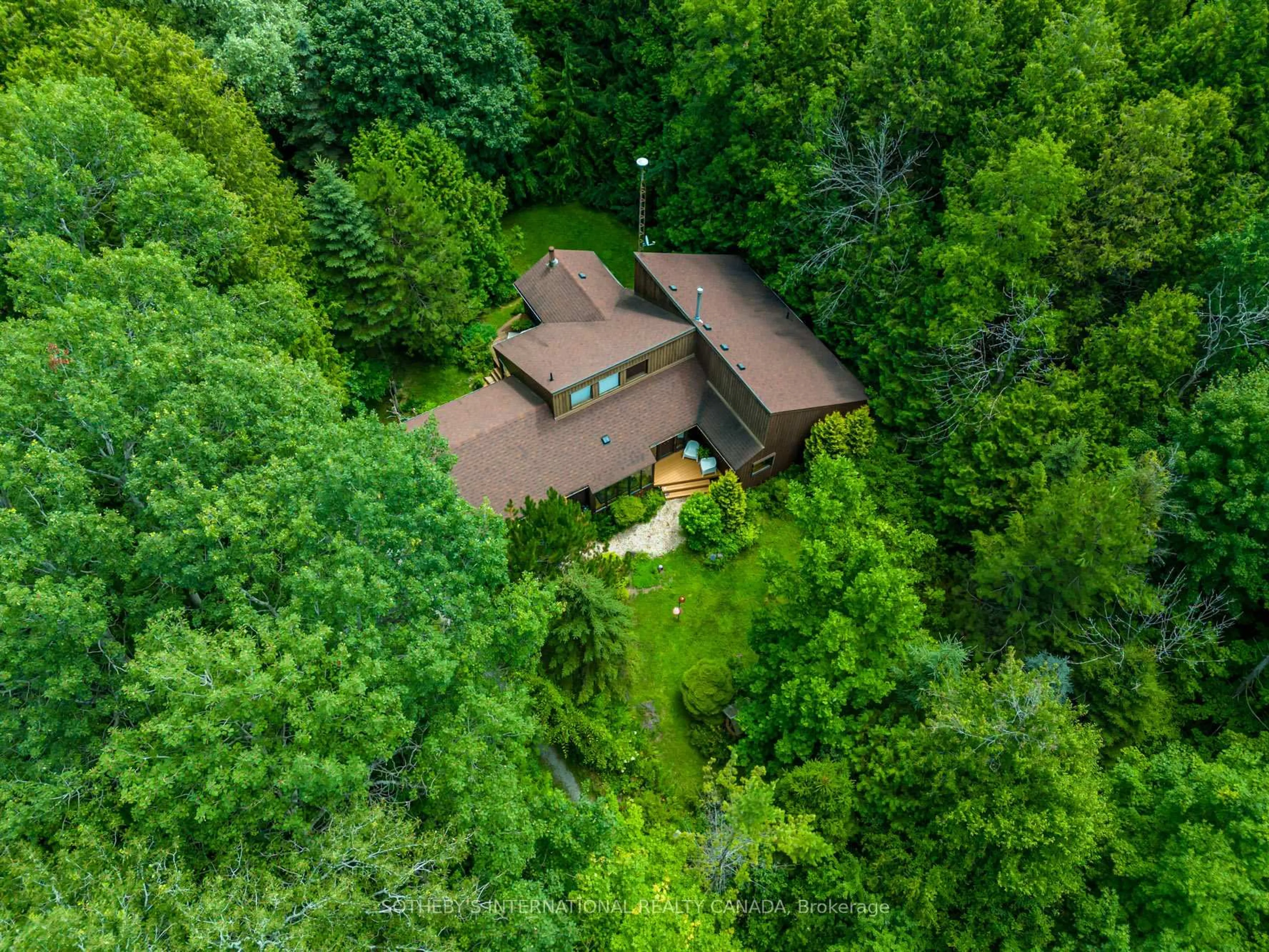 A pic from outside/outdoor area/front of a property/back of a property/a pic from drone, forest/trees view for 16235 7th Concession, King Ontario L7B 0E1