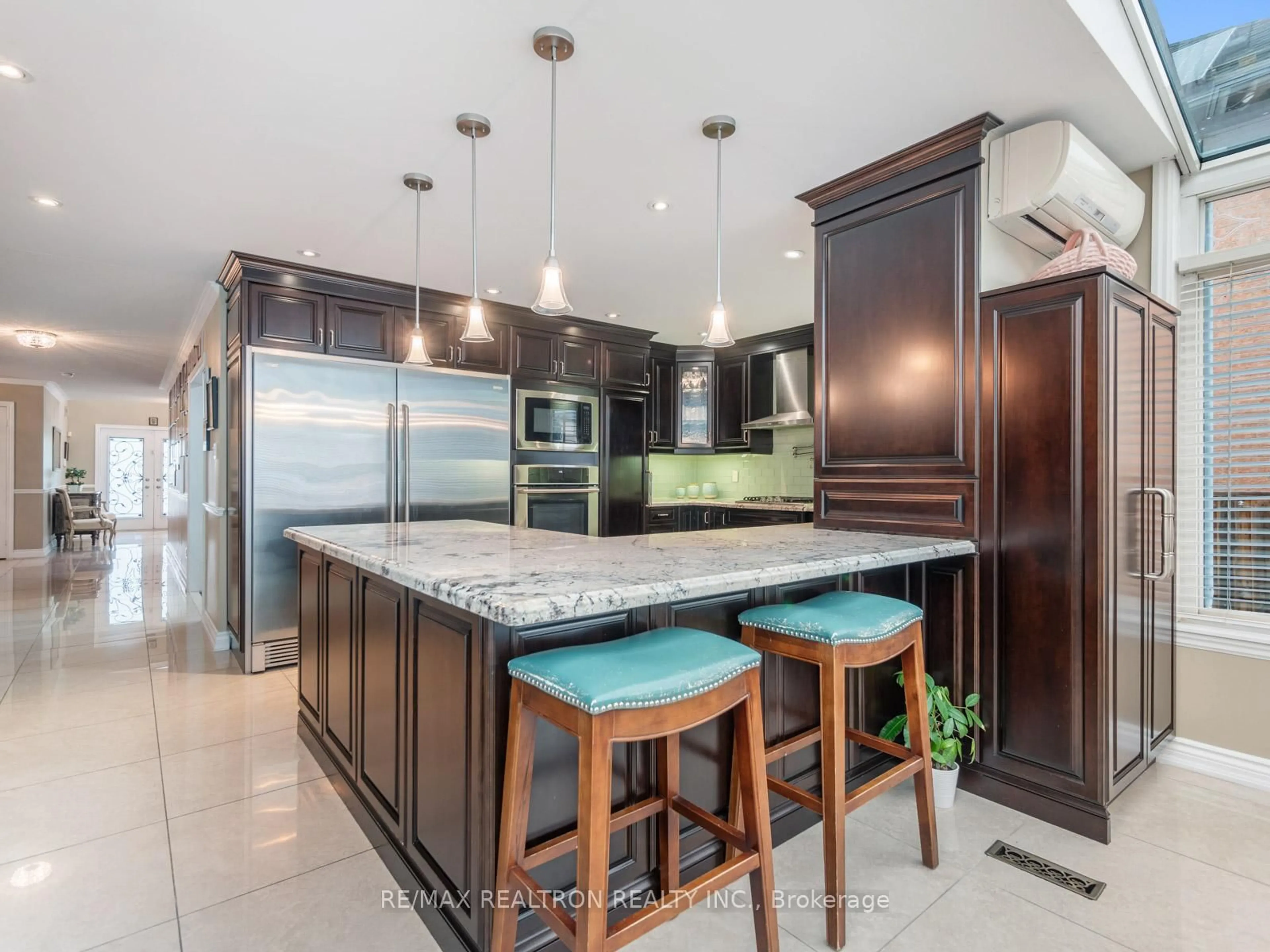 Contemporary kitchen, ceramic/tile floor for 123 Hammerstone Cres, Vaughan Ontario L4J 8B2
