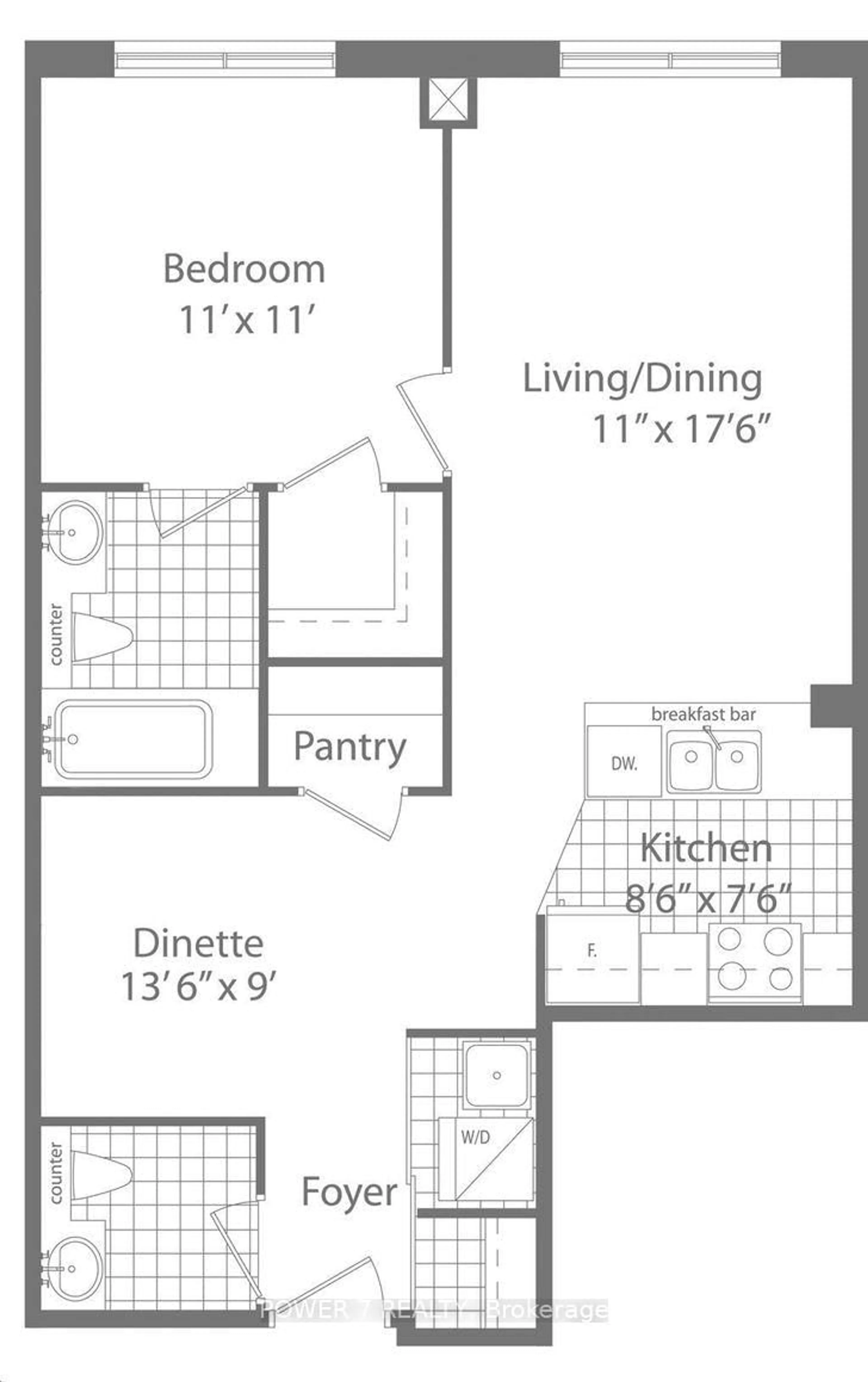 Floor plan for 9245 Jane St #803, Vaughan Ontario L6A 0J9