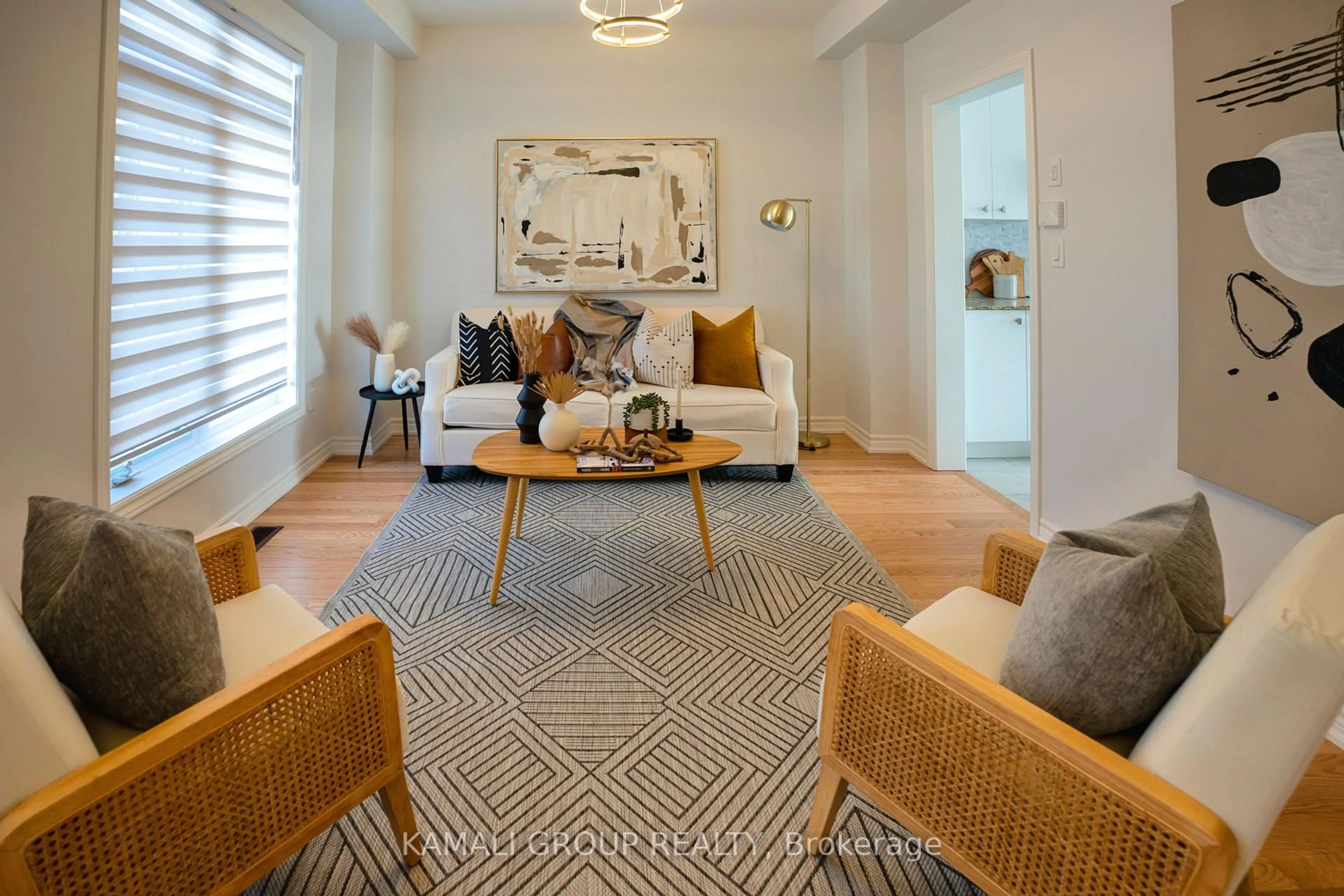 Living room with furniture, carpet floor for 51 Ahchie Crt, Vaughan Ontario L6A 5E5