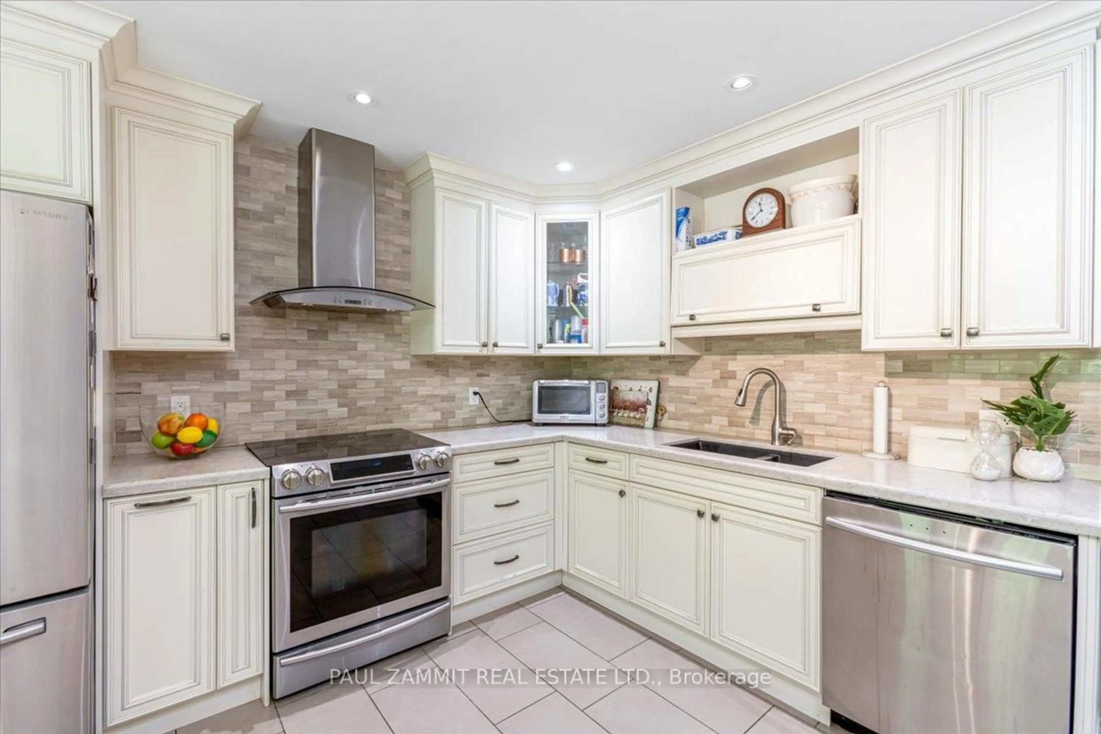 Contemporary kitchen, ceramic/tile floor for 103 Quail Valley Cres, Markham Ontario L3T 4P9