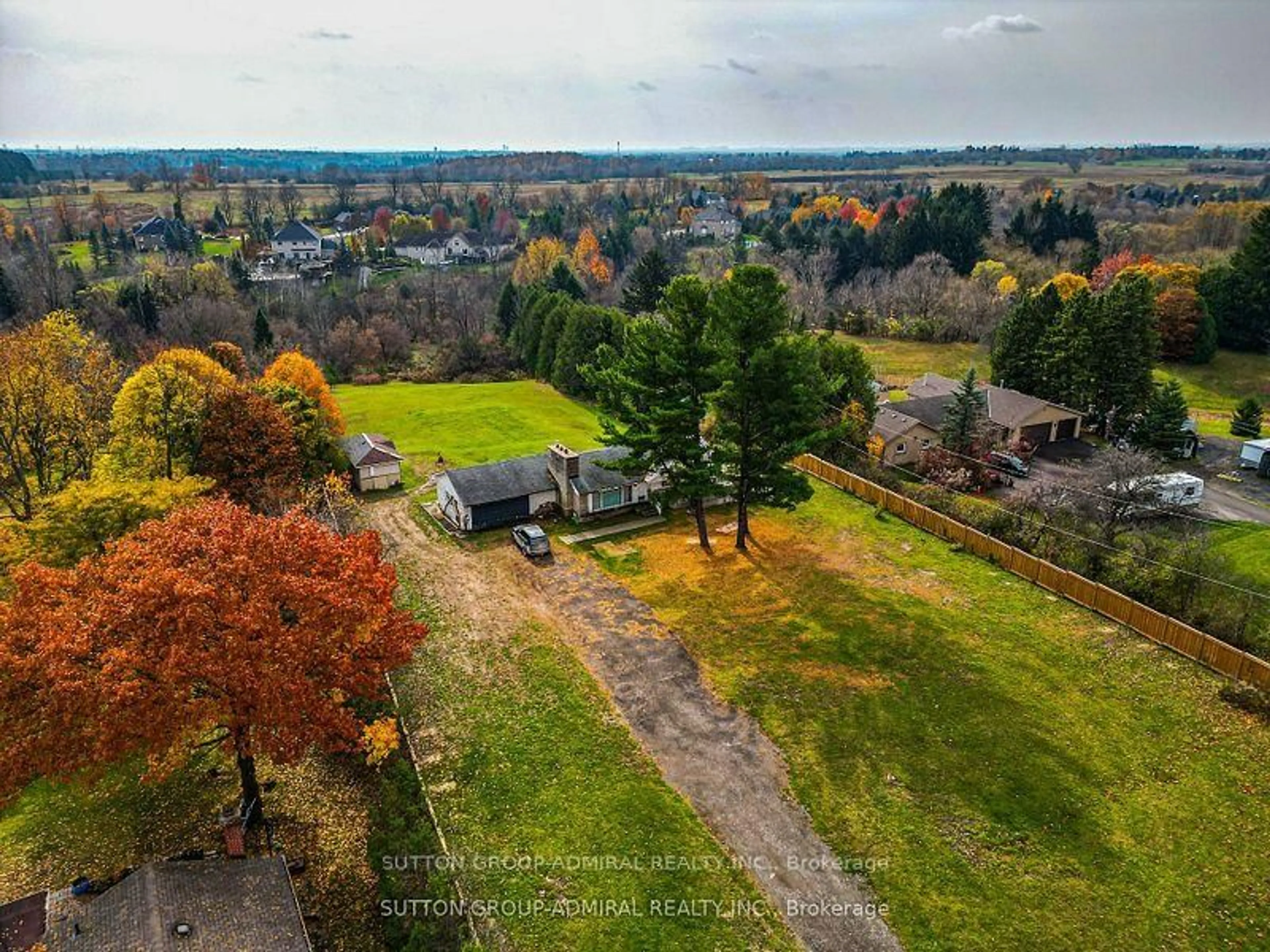 A pic from outside/outdoor area/front of a property/back of a property/a pic from drone, forest/trees view for 5495 King Rd, King Ontario L0G 1N0