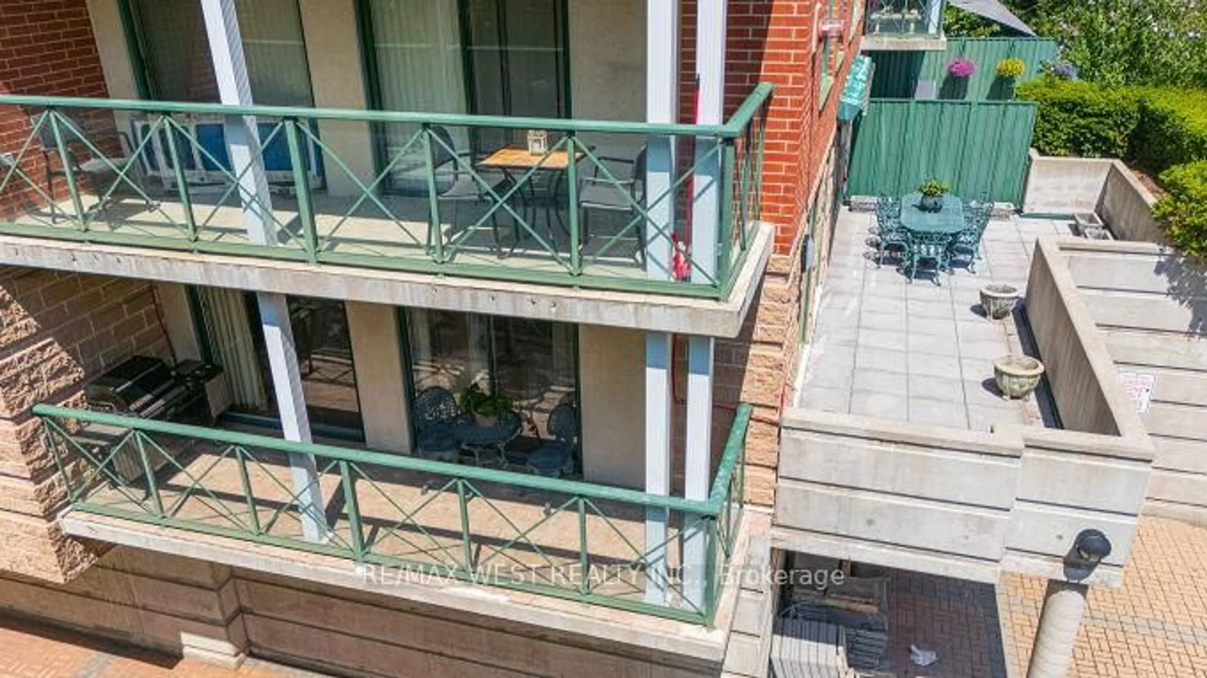 Balcony in the apartment, city buildings view from balcony for 141 Woodbridge Ave #104, Vaughan Ontario L4L 9G6